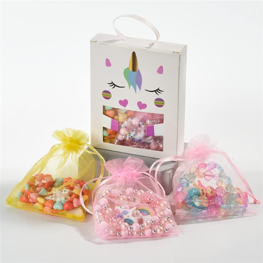 Bling Bling Unicorn Chunky Bubblegum Necklace, Unicorn Fashion Beads and Bracelet Set, Kids Toddler Dress Up Jewelry-Style1 (Style 1) : Toys & Games