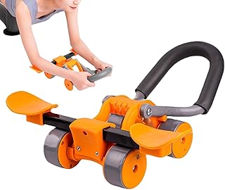 Roda Rebote com Apoio Cotovelo - Equipamento treino AB com rebote automático 2 em 1 - Belly Wheel 4 Wheels para exercícios básicos, ginástica em casa, exercícios abdominais Hmltd
