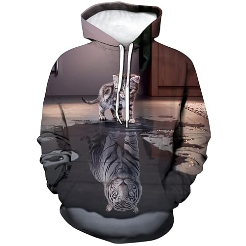 Women's Cat Hoodie Autumn Winter Long Sleeve Pullover Animal Theme