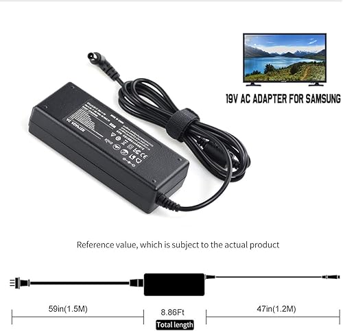 Miniatura 4 de Cable de alimentación de 19 V compatible con Samsung TV 32"- UN32 J4000 J4500 J5205 J5003 J525D UN32J4000AF UN32J5205AF UN32J525DAF UN32J5003AF