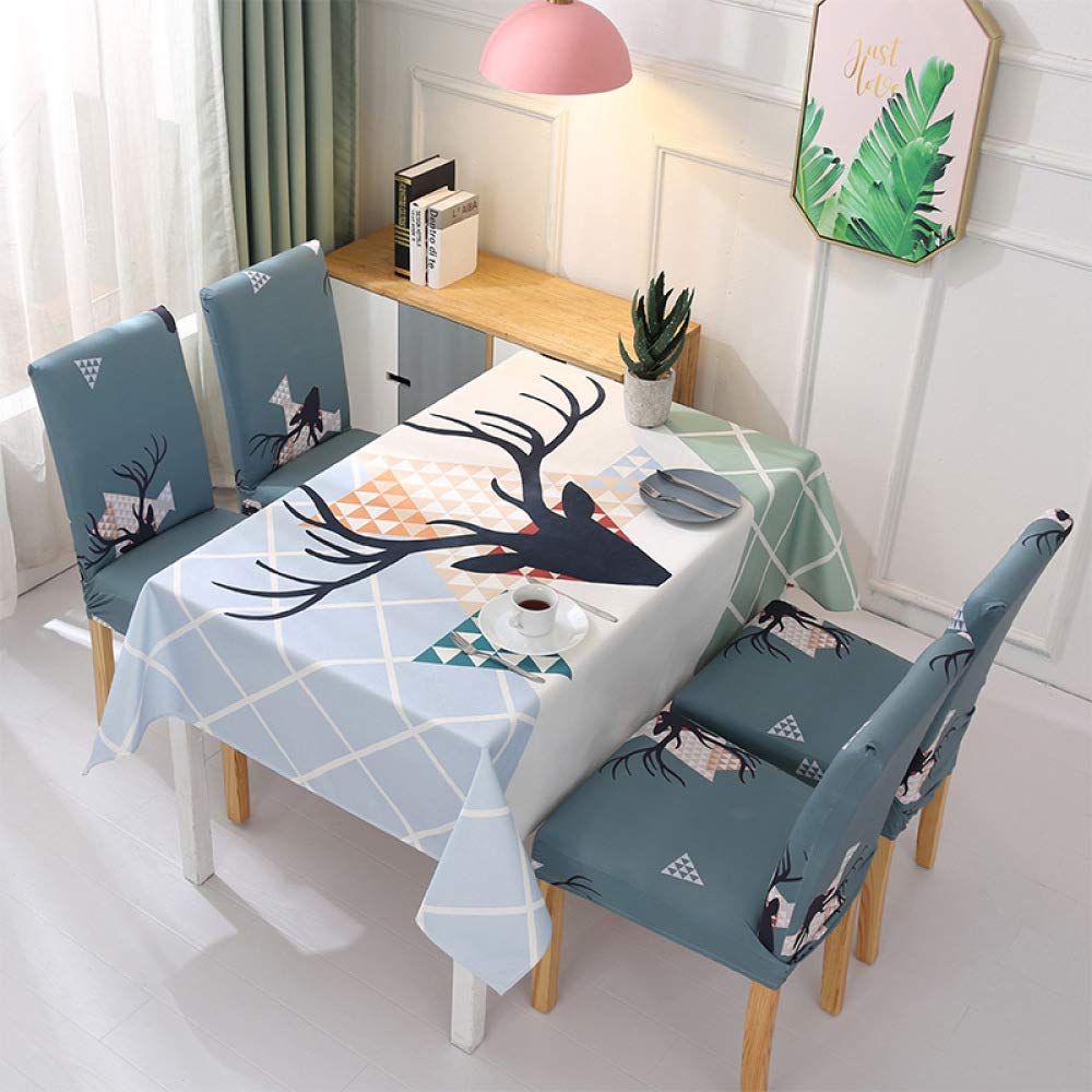 Nappe rectangulaire et housse de chaise de cuisine pour décoration de table moderne