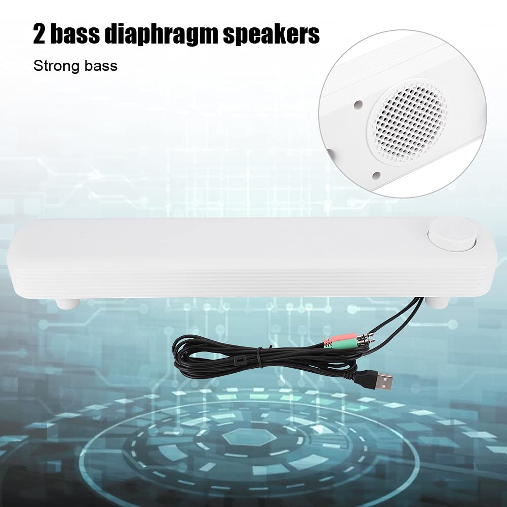 SIXRUN Komputerowy Głośnik Bluetooth 5.0, Przewodowy Soundbar Stereo 3,5