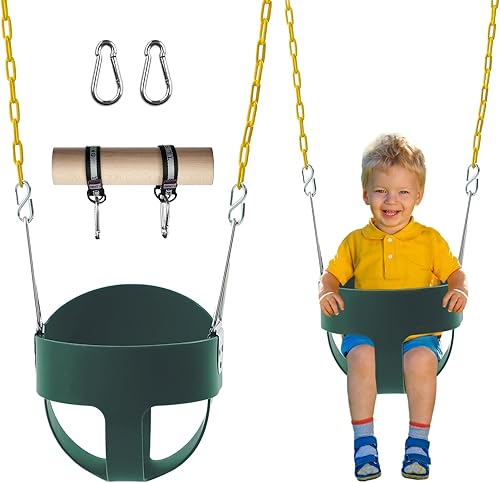 Columpio para bebé al aire libre para niños, versátil cubo completo de respaldo alto para bebés y niños pequeños, emocionante asiento de columpio