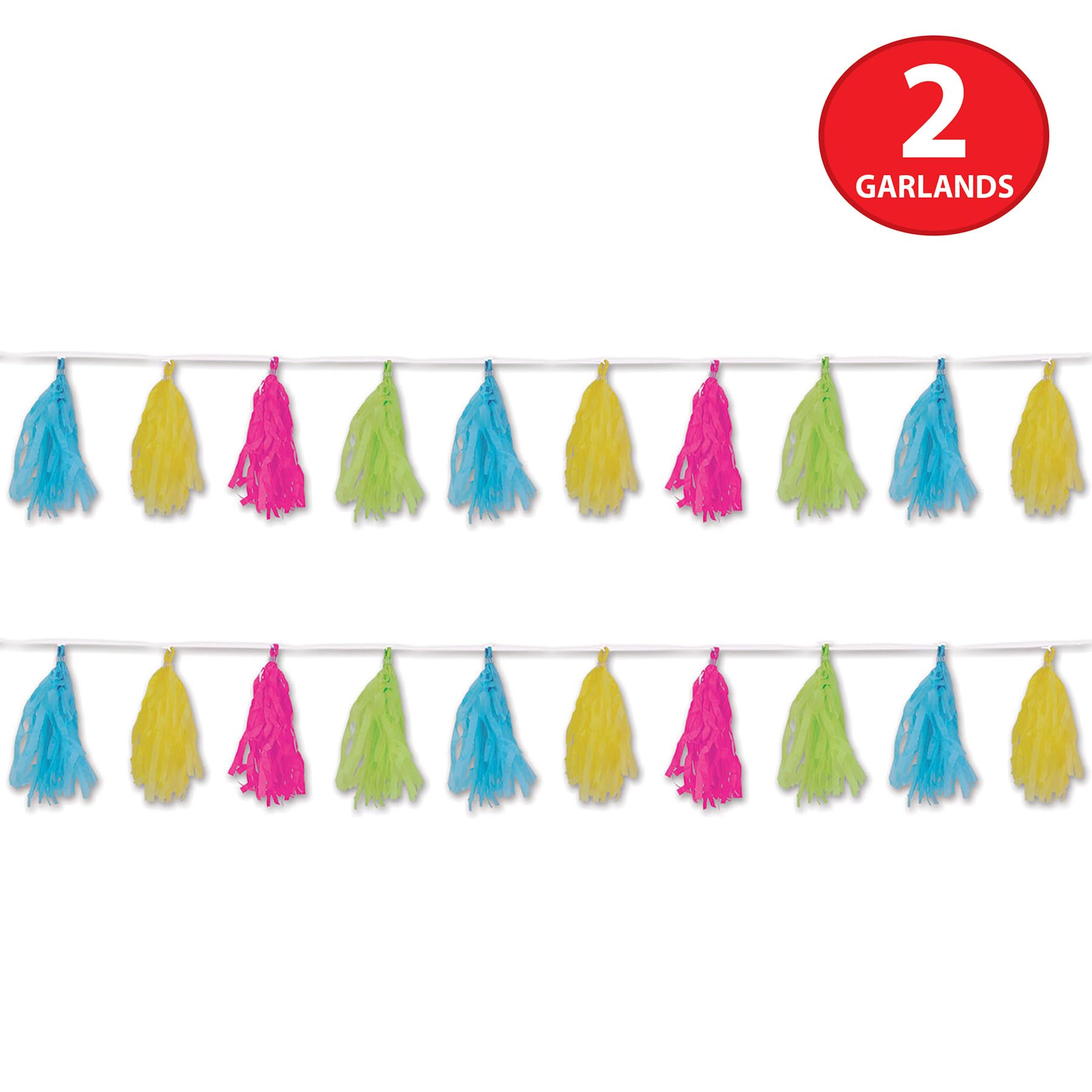 Beistle 59991CLGTY Guirnaldas de borlas de pañuelo, Papel, Multicolor