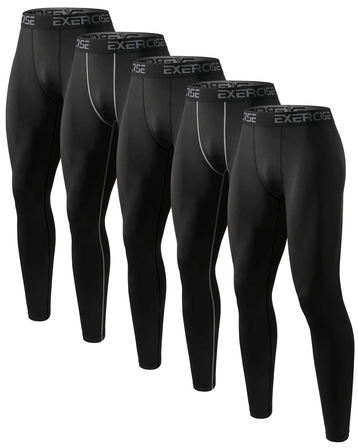 6,5 Pack Men’s Compression Pants Leggings Athletic Workout Baselayer Running Tights