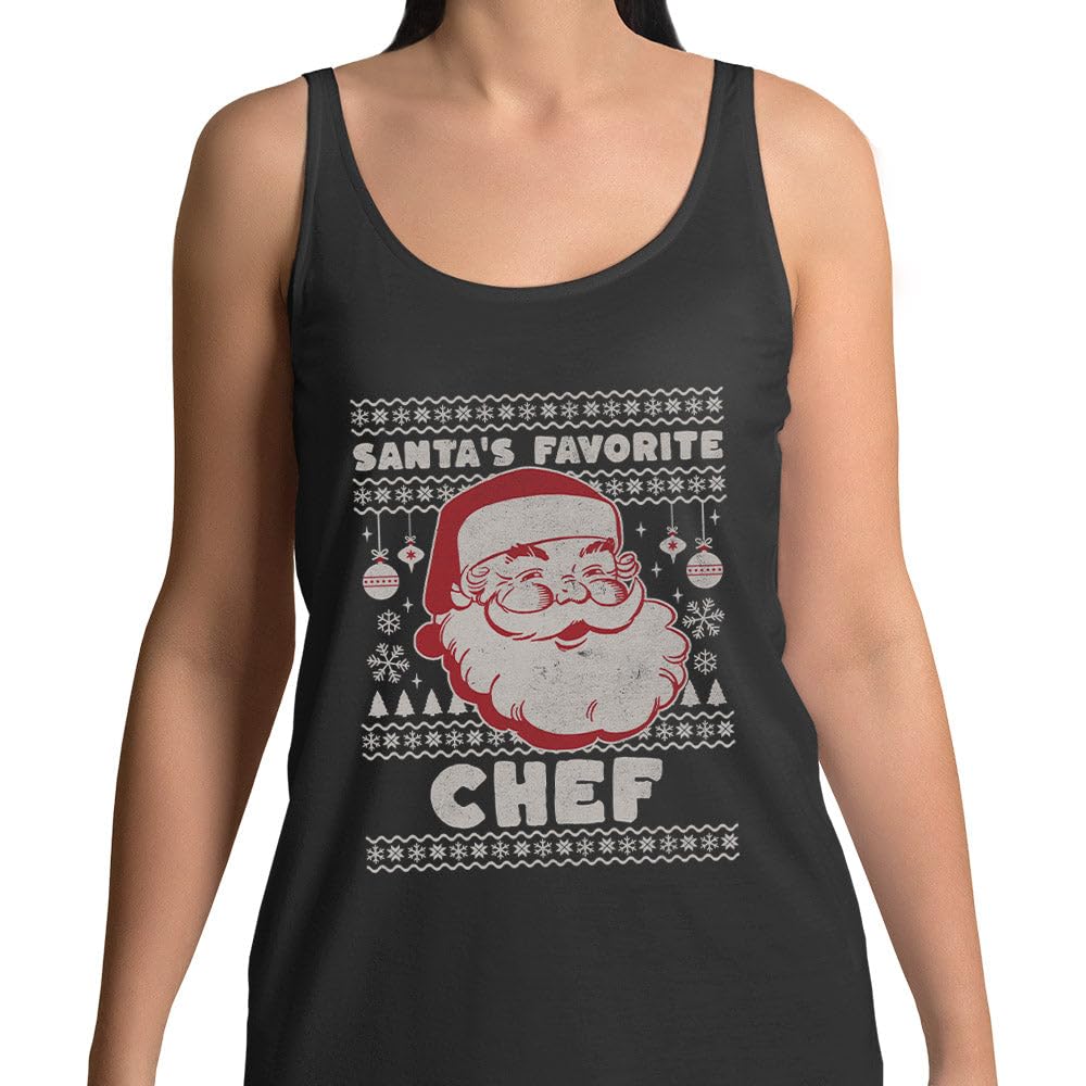Santa's Favorite Chef Tank Top Unisex X-Small Black