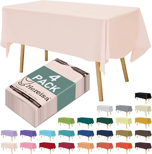 Miniatura 209 de Mantel desechable de alta calidad, paquete de 12, manteles de 54 x 108 pulgadas para fiestas, manteles decorativos para mesas rectangulares, mantel