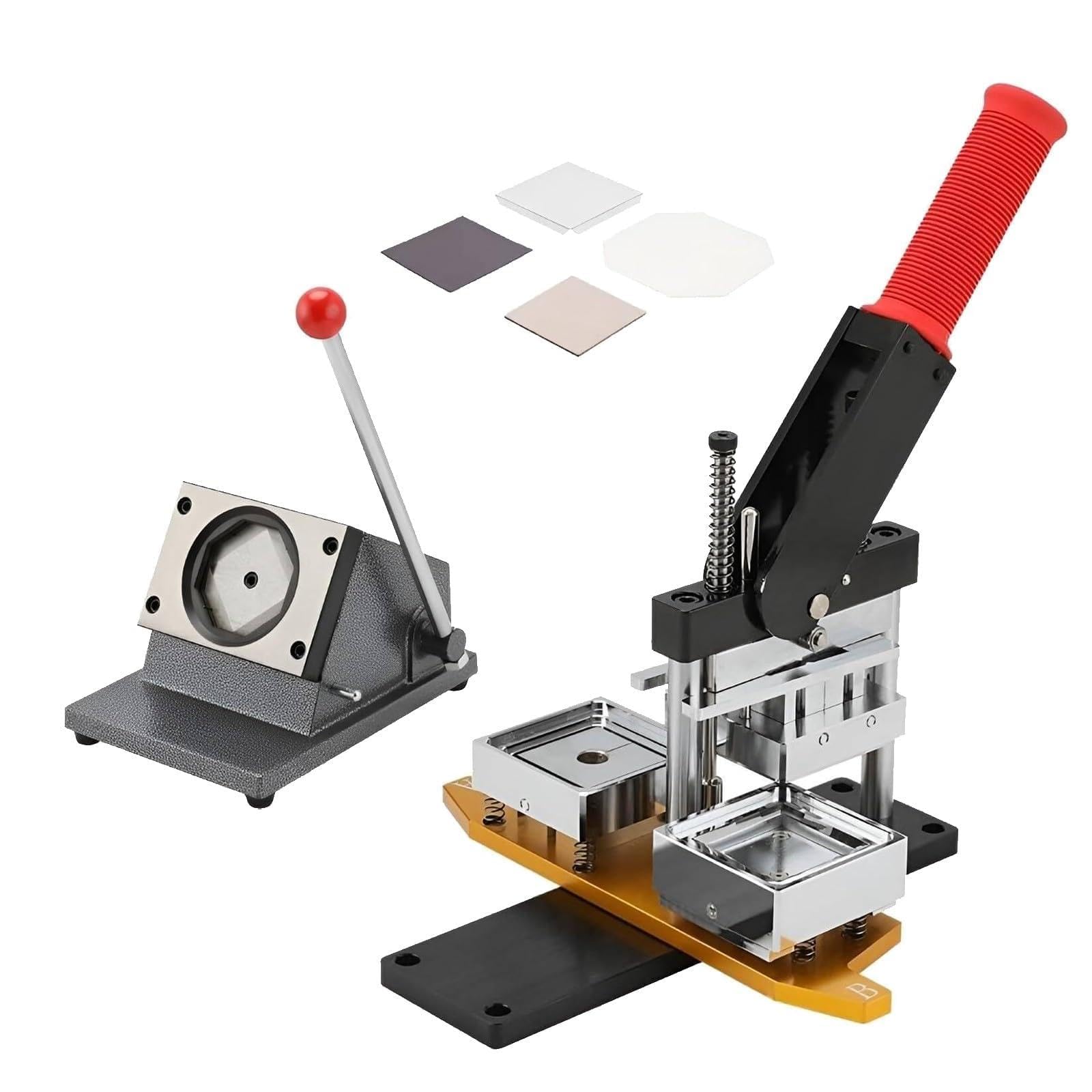 Zestaw do produkcji kwadratowych magnesów 2x2 cale, maszyna do robienia magnesów fotograficznych DIY ze 100 zestawami materiałów eksploatacyjnych i gilotynką do papieru,producent przypinek z guzikami