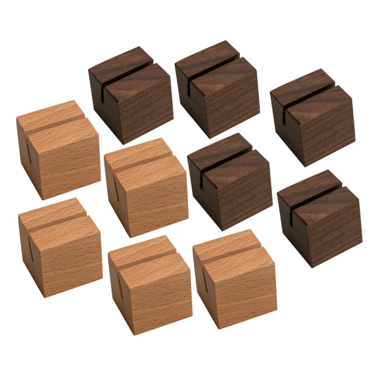 Lurrose 50piezas Soporte De Tarjetas De Madera Natural De Base Para Tarjetas De Mesa y Notas Para Bodas Soporte Para Menús y Fotografías