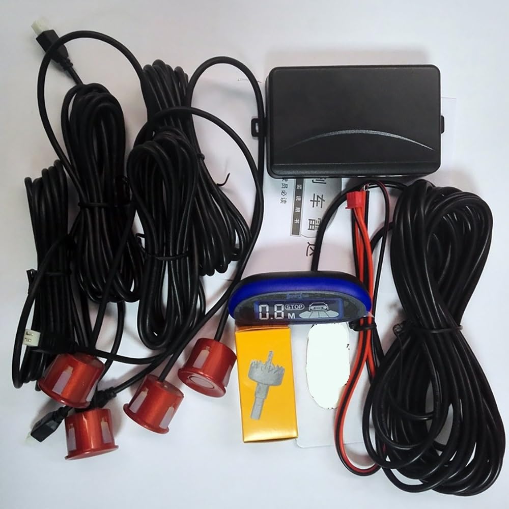 Kit sensori parcheggio Monitor radar di parcheggio per auto con 4 | Monitor radar di parcheggio per auto con 4 sensori di backup di rilevamento retromarcia Parktronic automatico Display