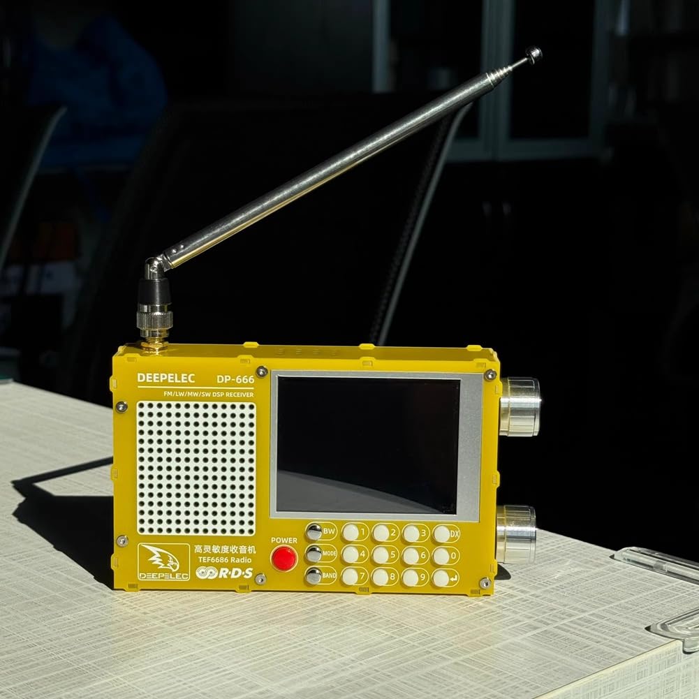 DP-666 TEF6686 Radio 5000mAh Haute Sensibilité Pleine Bande FM AM FM Récepteur Radio à Ondes Courtes avec Antenne Blanc