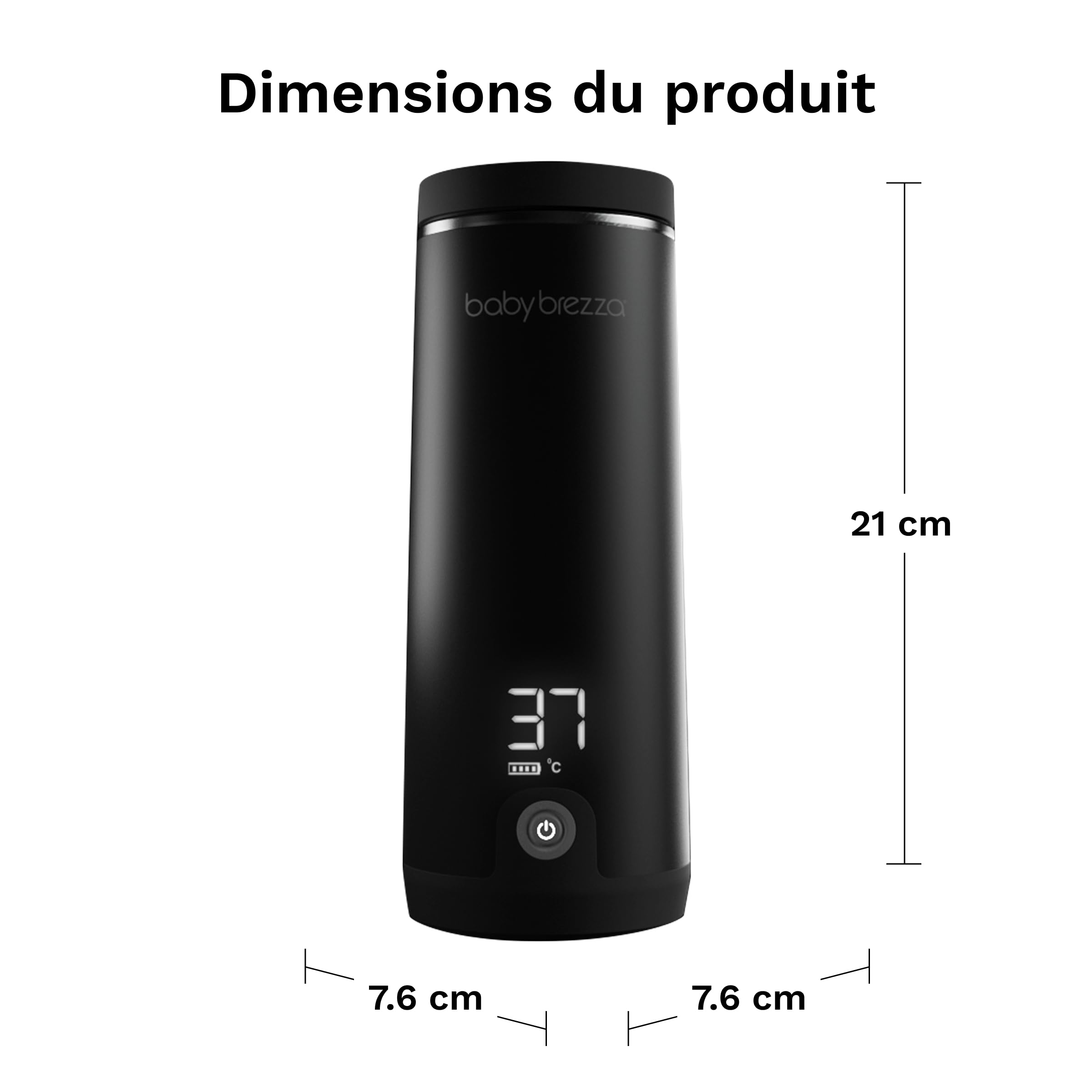 Baby Brezza - Super Fast Portable Bottle Warmer - Chauffe biberon nomade ultra rapide avec recharge rapide et longue durée - Chauffe uniforme et sécurisée du lait maternel et infantile jusqu'à 270 ml