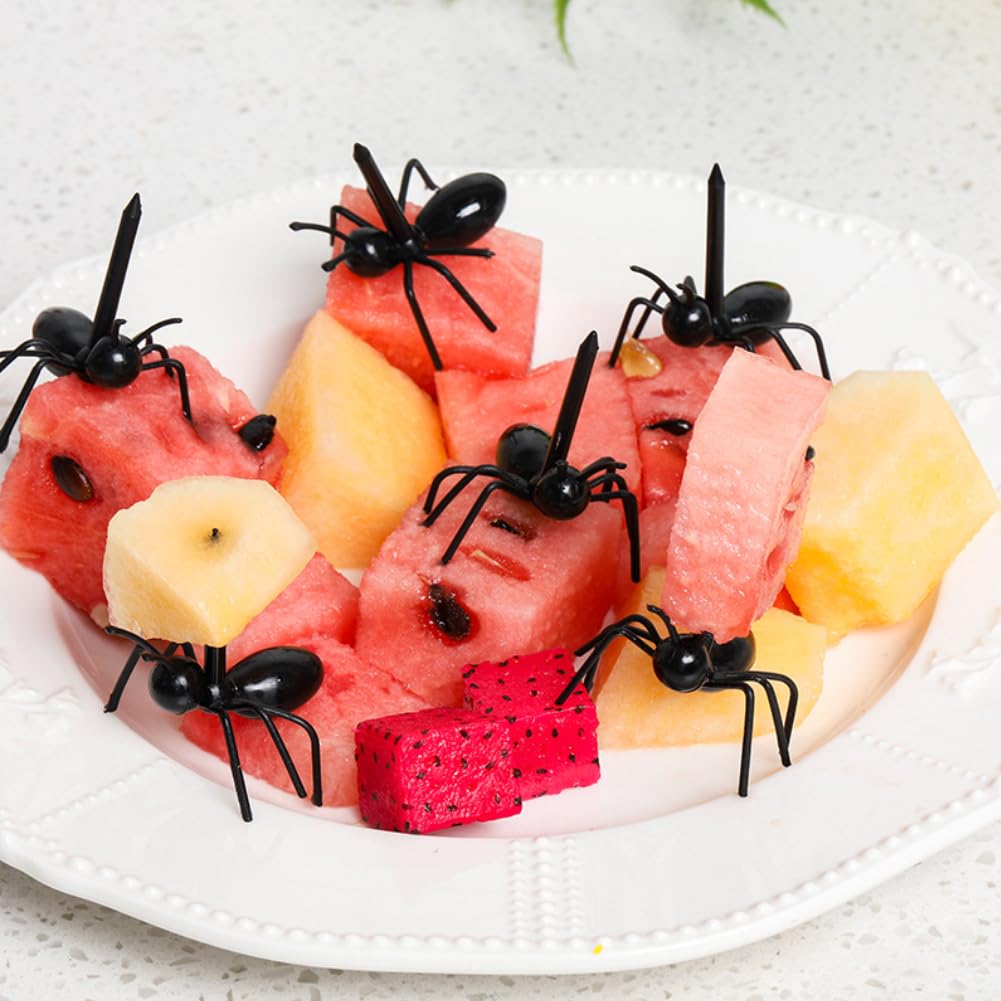 48 Stücke Ant Obst Gabel Set, Animal Fruit Picks, Wiederverwendbare Ameisen-Zahnstocher - Kreative Ameisenfutter Picks für Obst, Snacks & Sandwiches