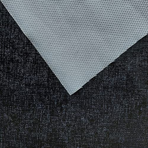 Image of Rexine Fabrics Upholstery Rexine Artificial Leather Sheet For Crafts /Sofas /Chairs /Auto Seat Covers Furnishing (4 Meter, Micra Black, Solid)