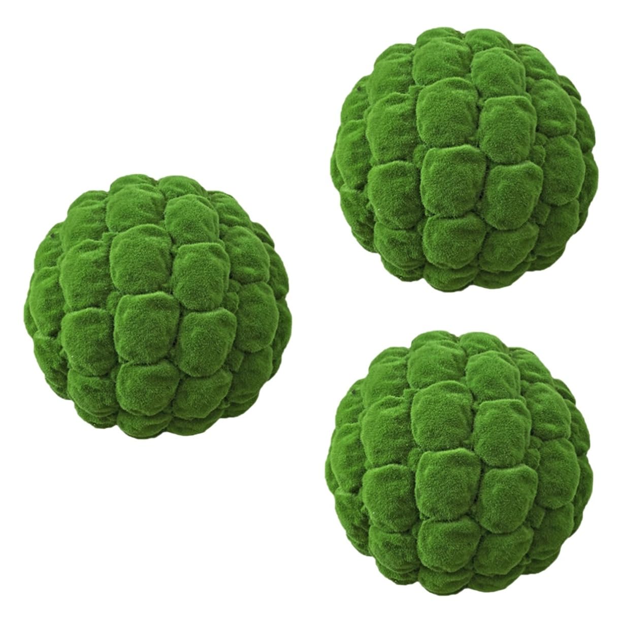 Alipis 3st Künstliches Moos Faux-blattkugel Künstliche Buchsbaumkugel Grasball Dekorative Kugeln Für Schalen Grüne Dekorative Kugeln Hochzeit Moosfelsen Moos Kiesel Moosball Plastik Green