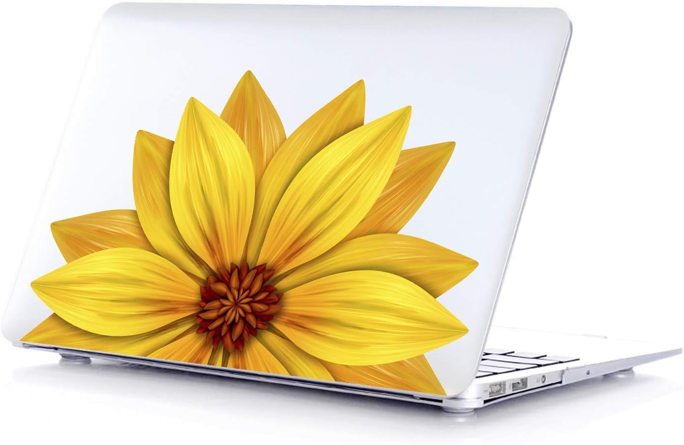 MacBook Air 2018 Case - Mac Clear Plastic Laptop Cover Compatible with Apple - New MacBook Air 13 Inch Retina Case - Fits on Model A1932 Released 2018 (Yellow Floral)