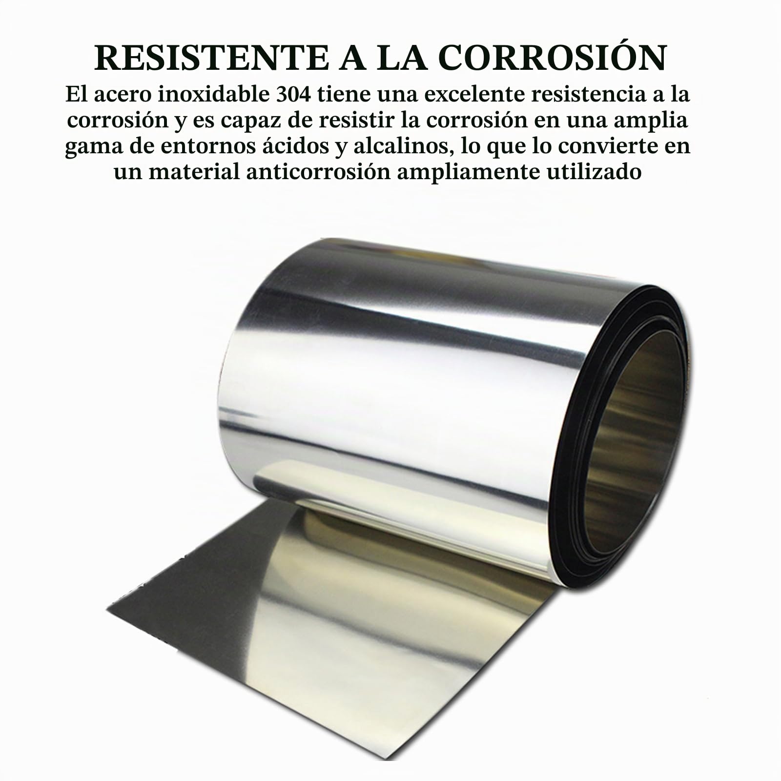 Lámina De Acero Inoxidable 304, Longitud 1 Metro Ancho 600 Mm, Chapa Fina Material Industrial Espesor 0,03-0,1 Mm,0.1x600mm×1m