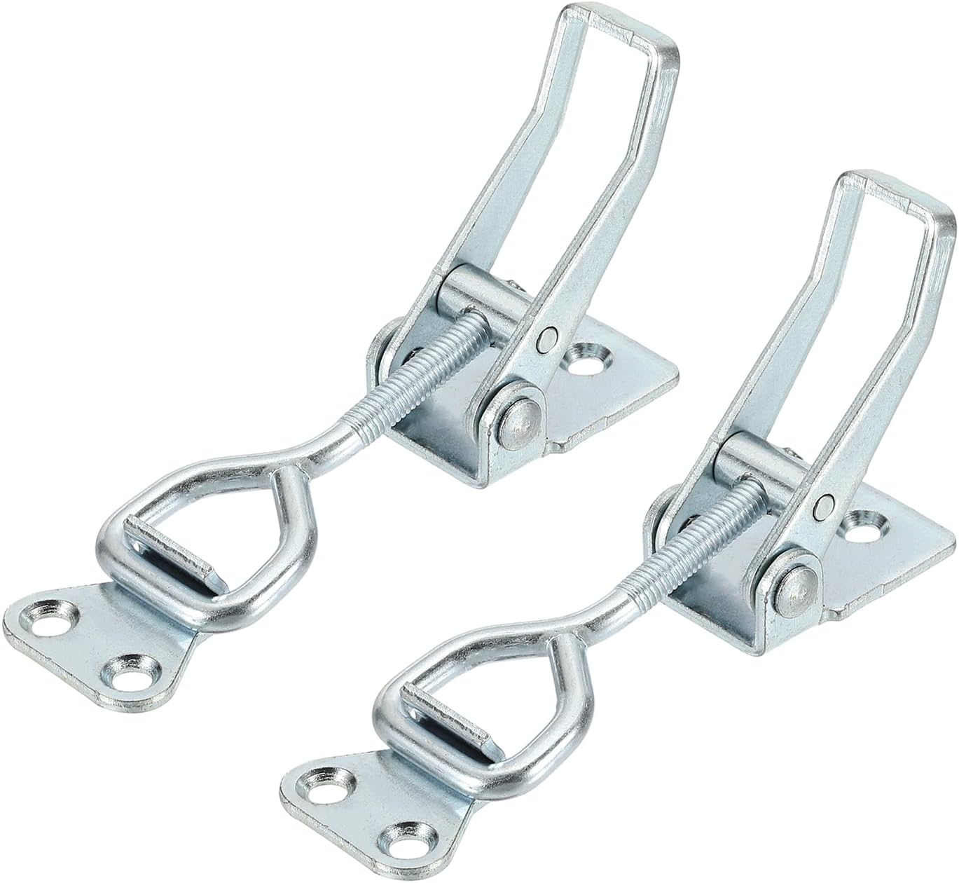 2 Pieces Adjustable Quick Lock Hardware M6 X 32mm Holding Capacity 396lbs Style 4002 Tool Box Latch Hardware For Smoker Lid, Silver