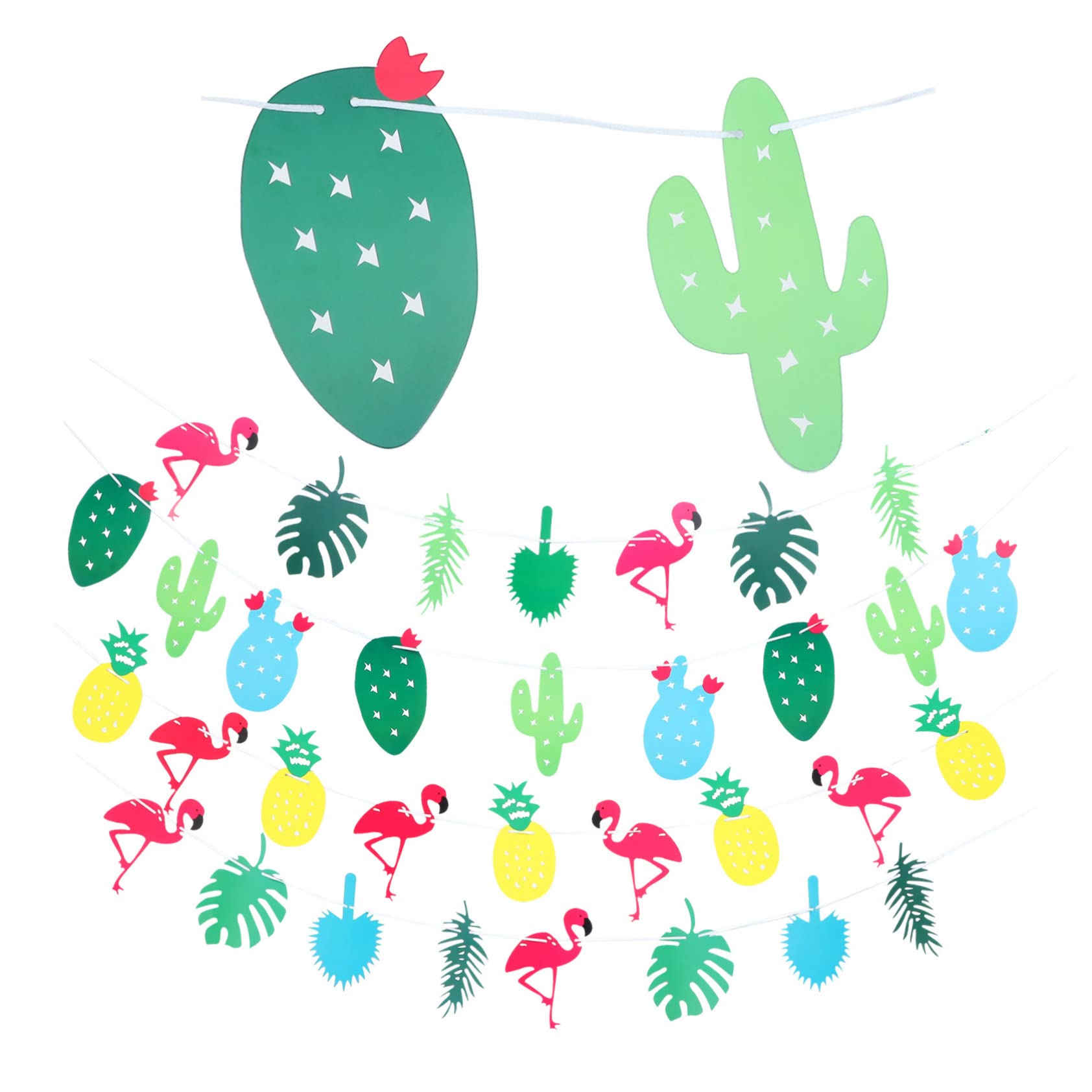 Toyvian Guirnalda De Decoración Hawaiana Diseño De Flamencos y Frutas Banderines Coloridos Para Fiesta Tropical Para Cumpleaños y Celebraciones Familia