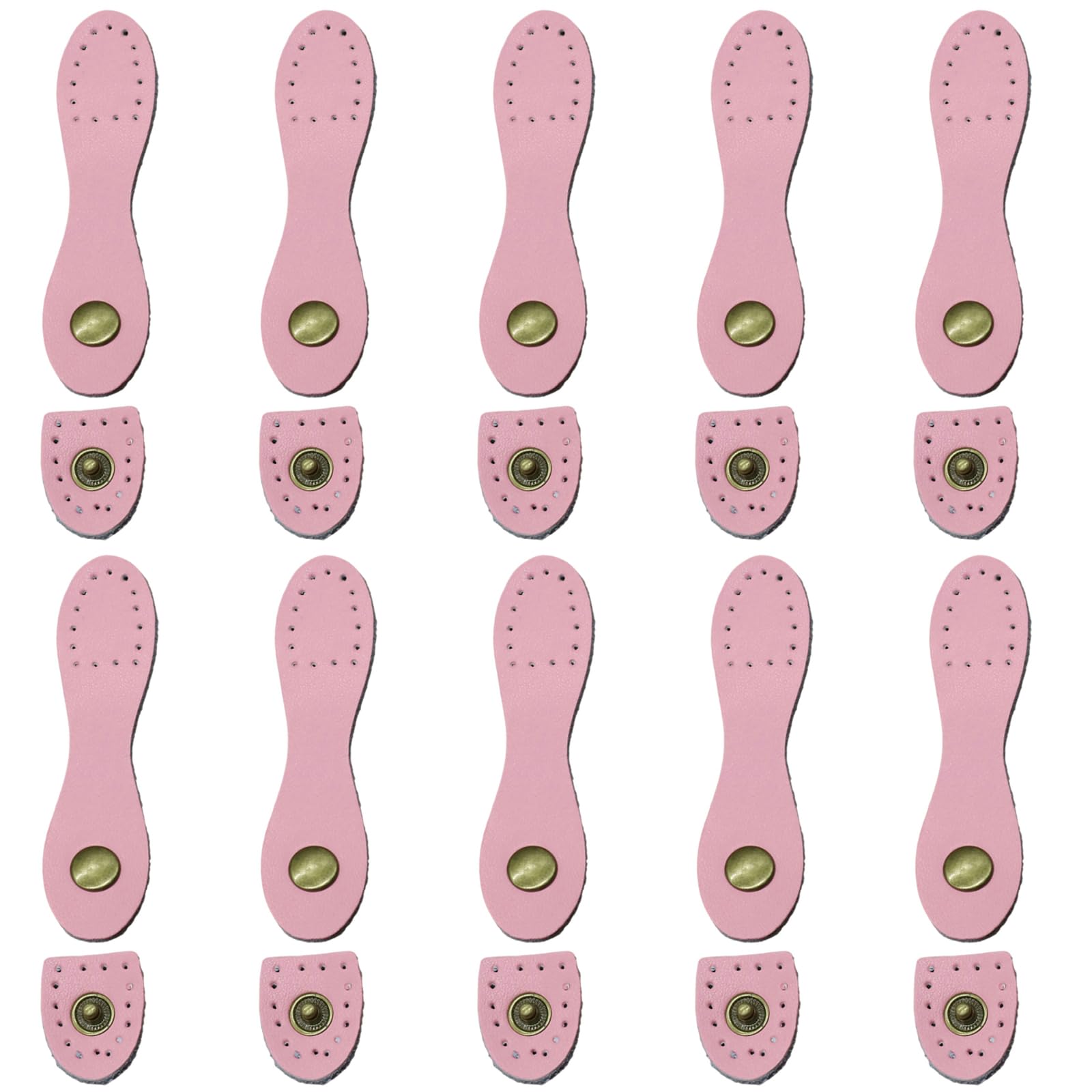Msioytog 10 Pcs Leather Snapped Buckles Snapped Button Closure Leather Button with Sewing Holes Purse Closure Fasteners