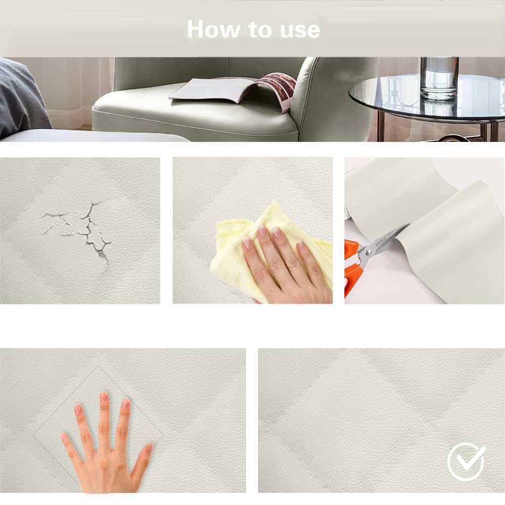 Rouleau De Simili-cuir Autocollant 35x137 Cm – Réparation Canapé, Siège, Sac – Noir – Imperméable