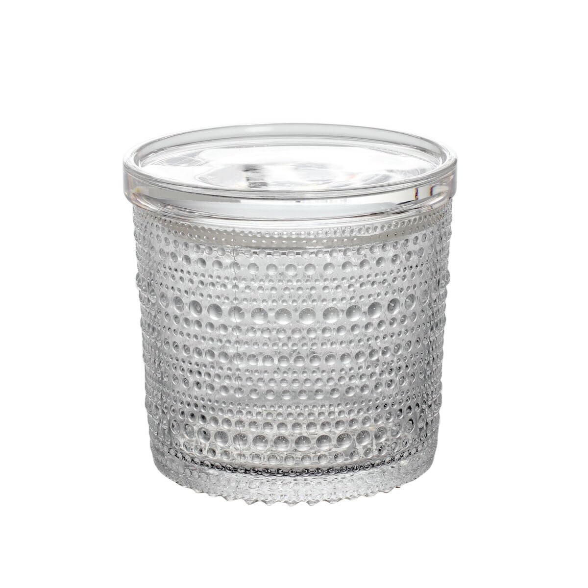 Cuenco grande Iittala Kastehelmi de vidrio prensado con relieve premium