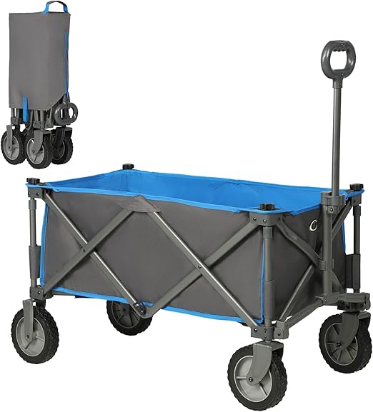 PORTAL Collapsible Folding Wagon, Foldable Wagon Cart with Wheels