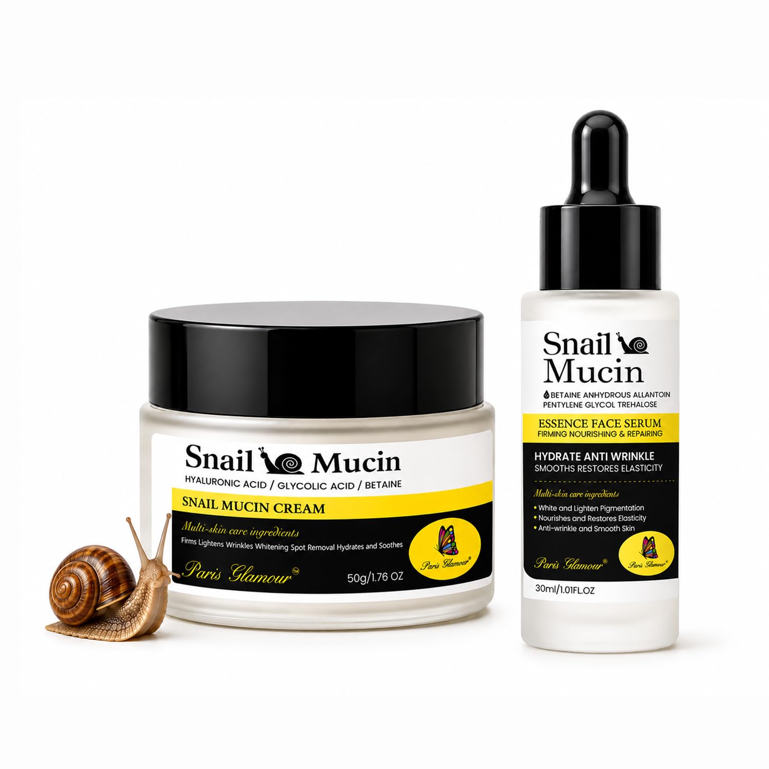 Snail Mucin Cream 50g & Snail Mucin Face Serum 30ml Combo | Korean Skin Care for Glass Skin | Hydrating, Brightening, Anti-Aging, Moisturizing Face Care for Women & Men-picture-30