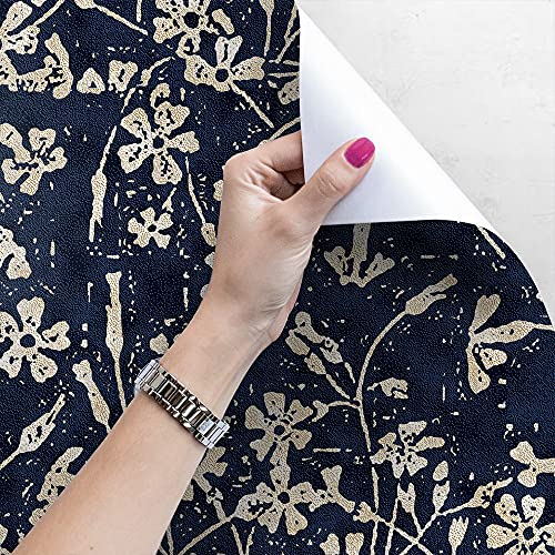 Papier peint auto-adhésif texture florale beige 312x219 cm mural salon Magic-Stick - 4