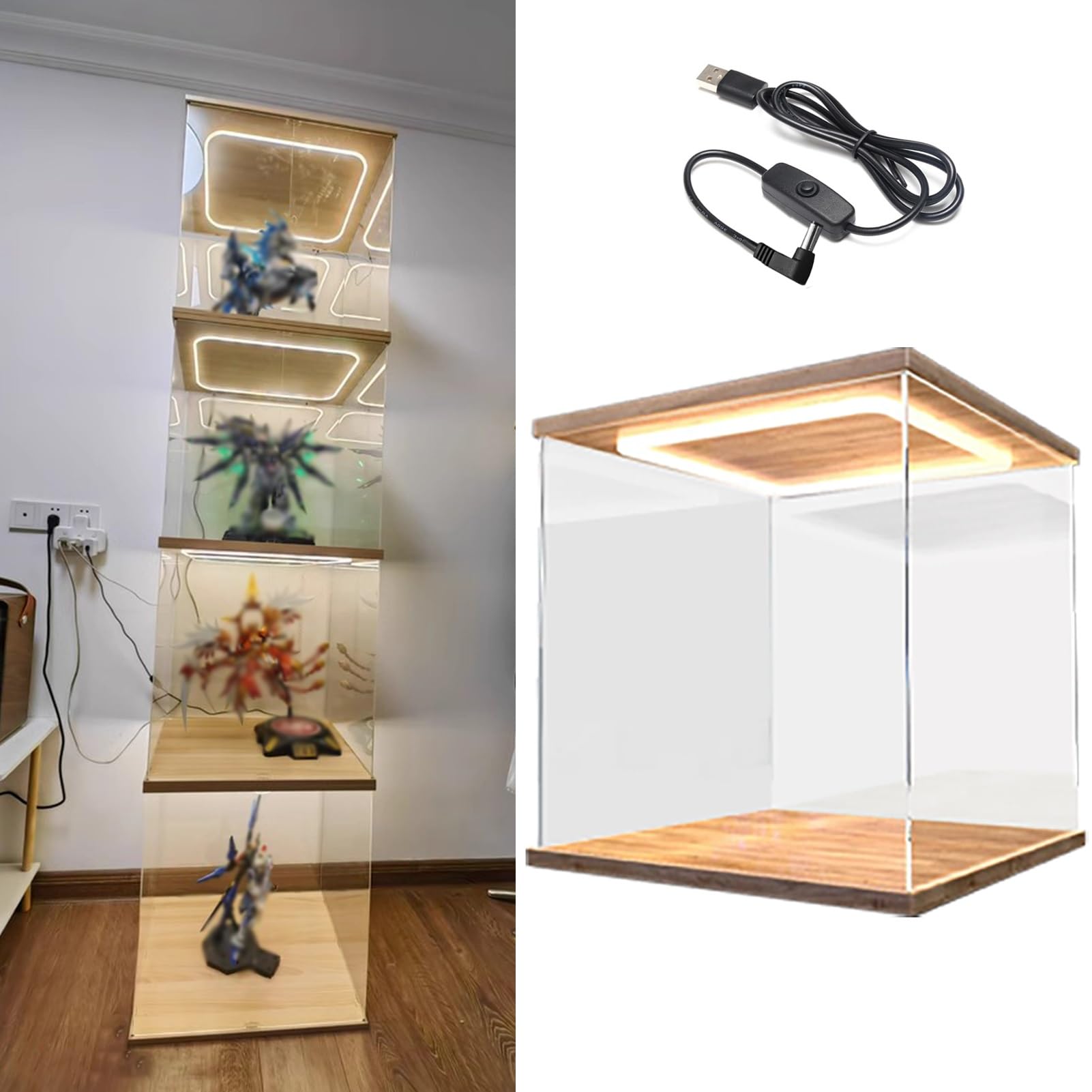 Amazon.com: CMYUN Acrylic Display Case 16 20 24 Inch Stackable