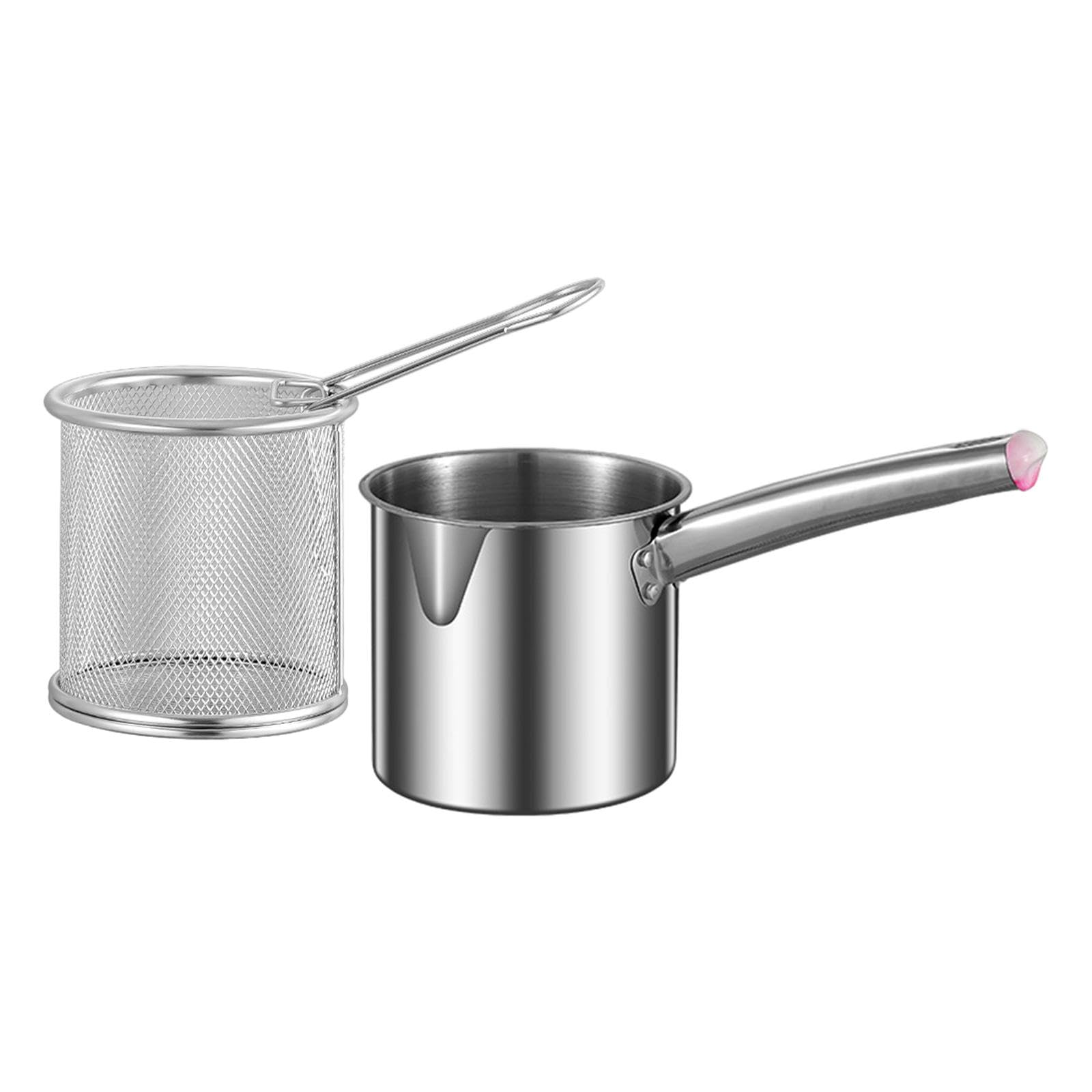 Fryer Pot Net Basket with Lid Universal Oil Fryer Cooki | Fryer Pot Net Basket with Lid Universal Oil Cooking Deep Style A Stainless Steel-image-30