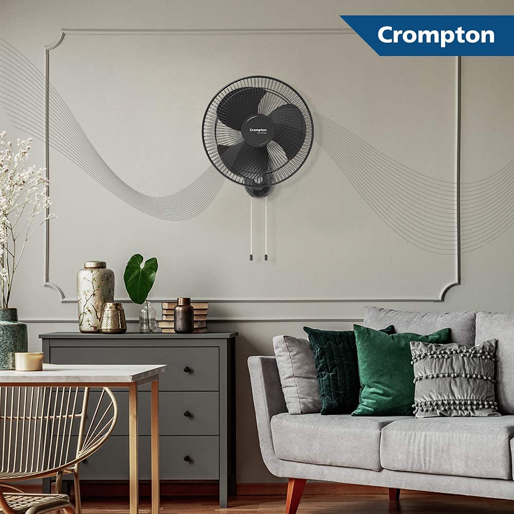 Crompton Torpedo High Speed 12" (300mm) Wall Fan (Black) 2