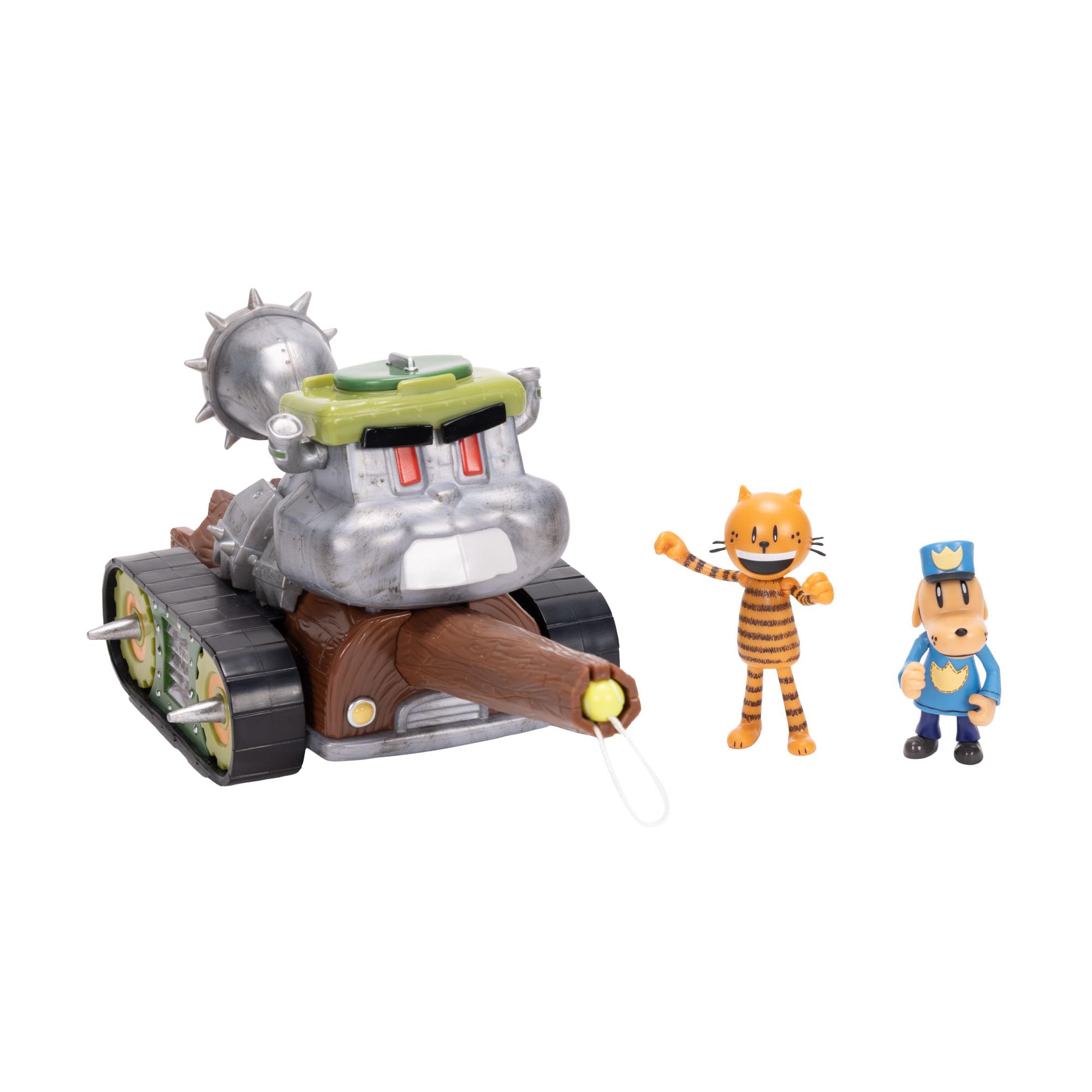 Dog Man Movie Squirrel Shooter Vehicle by Jakks Pacific, Officially Licensed, Includes Petey & Dog Man Figurines Inspired by Iconic Dav Pilkey Books, Interactive Features