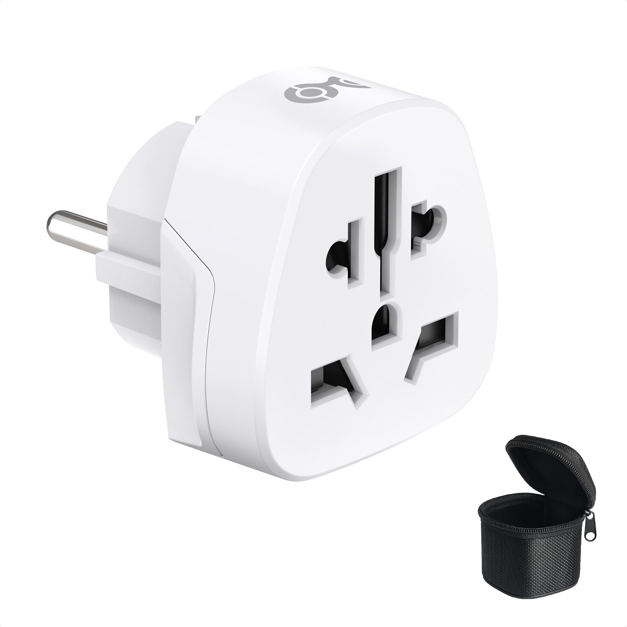 TESSAN Presa Multipla 3 Spina Europea Tipo F e 2 USB, Presa USB da Muro per Casa e Ufficio, Compatibile per Phone, Pad, Grigio