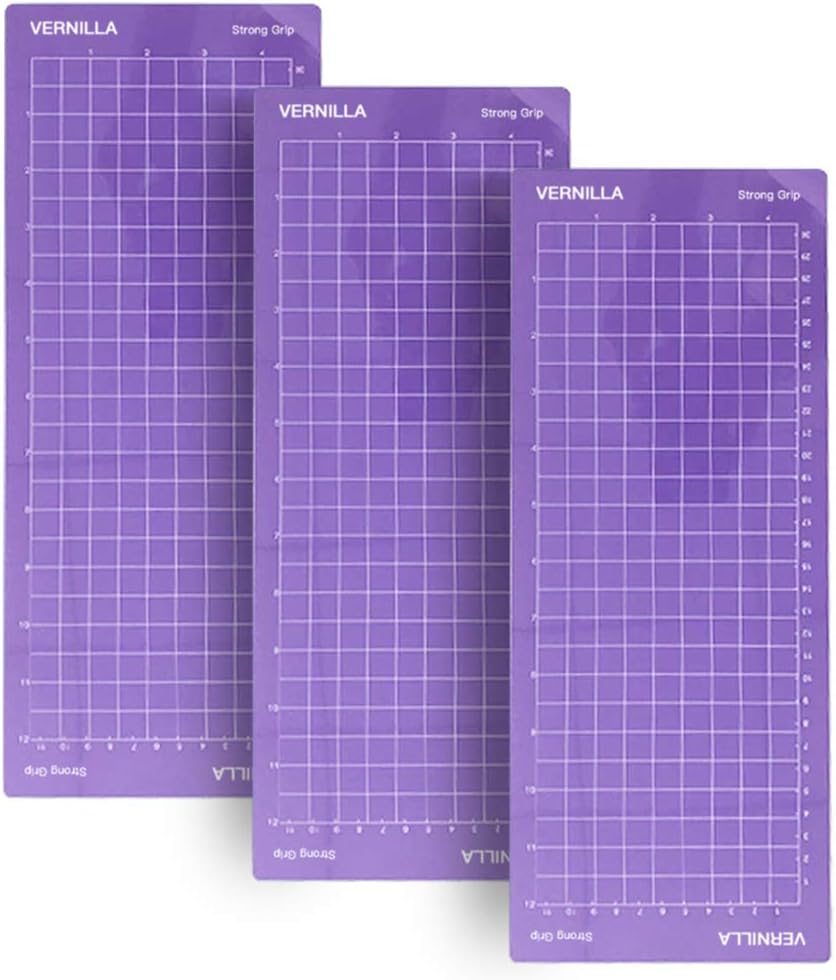 VERNILLA Cutting mat for Cricut Joy 3 pcs Strong Grip Cutting Mats 12"x4.5" for Cricut Joy only Replacement Cut Mats for Crafts Purple