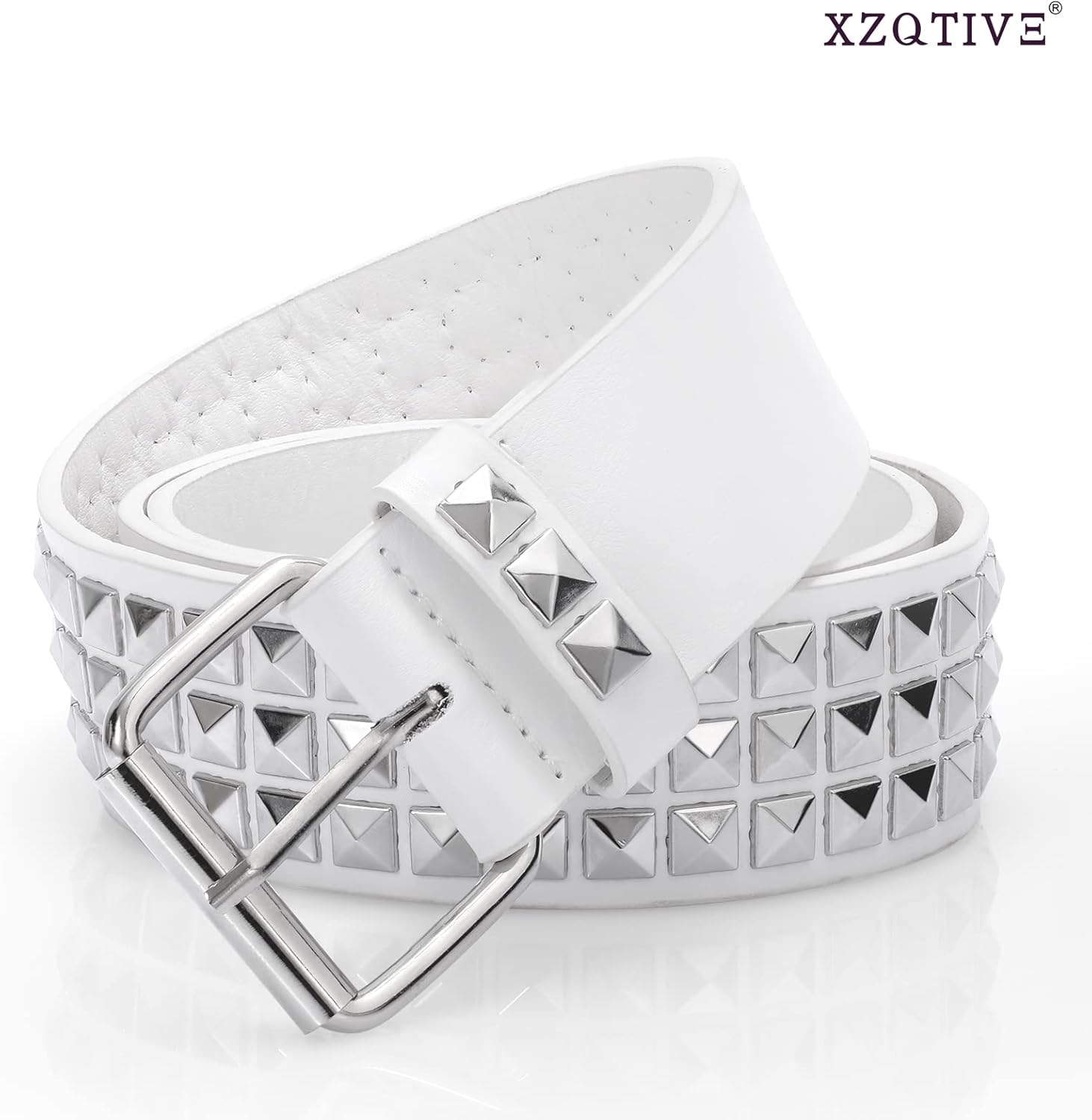 XZQTIVE Studded Belt Metal Punk Rock Rivet Belts for Women/Men Punk Leather Belt Gothic Belt Accessories for Jeans Pants - Image 2