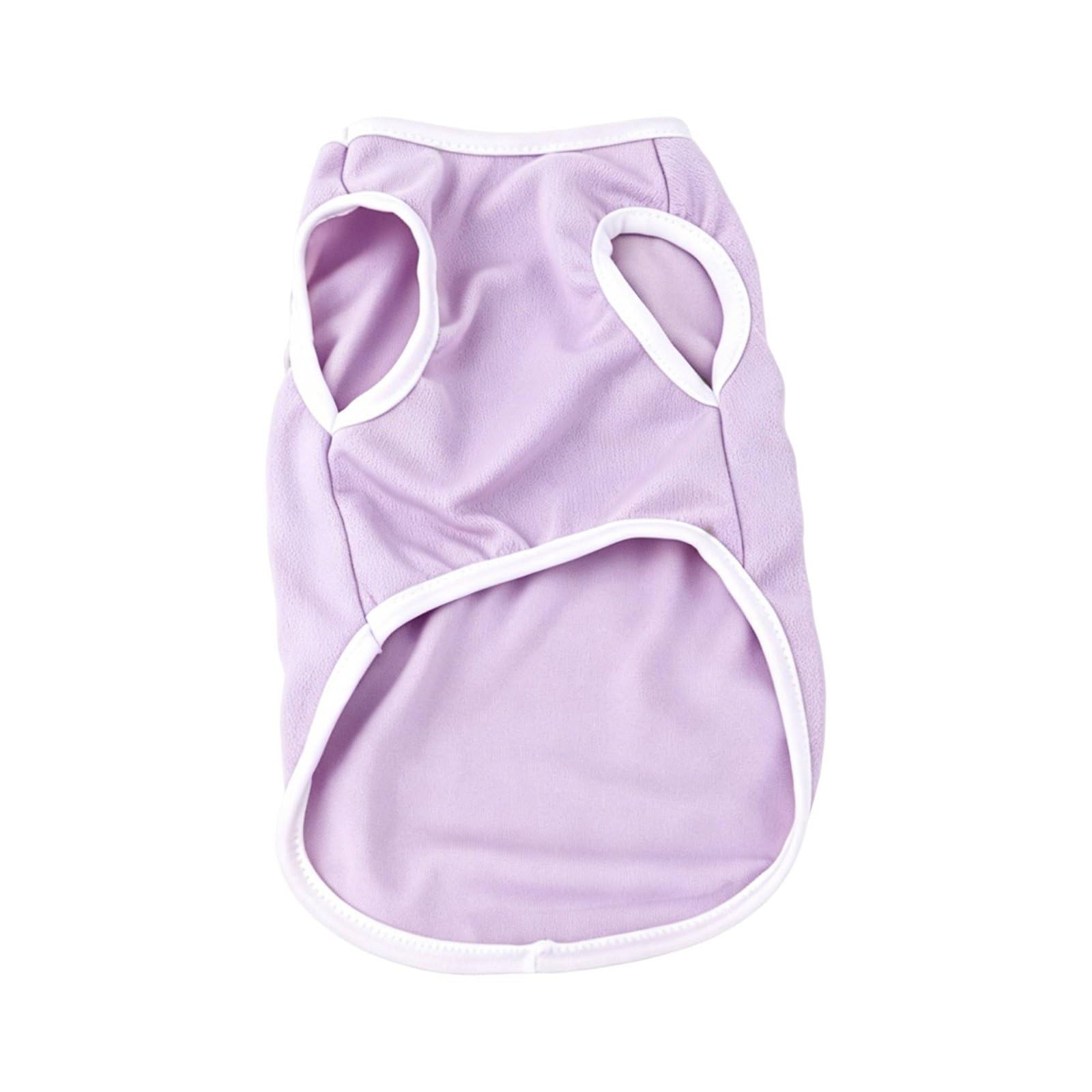 Qianly Hundeweste Atmungsaktives Hundeshirt Hundetanktop Haustierweste aus Mesh zur Reduzierung von Haarverlust Und Zum Schutz der Haut mit Elastischem, Array, Dunkellila, XL