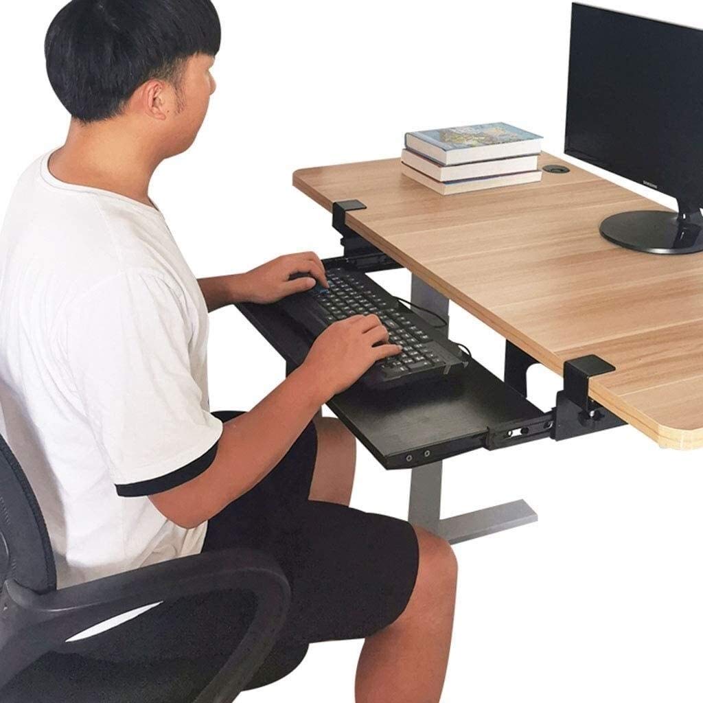 Porta Tastiera Supporto Tastiera Pc Vassoio for Tastiera Scorrevole sotto la Tastiera del Computer e l'estensione del Mouse Estraibile Cassetto della Piattaforma Estraibile