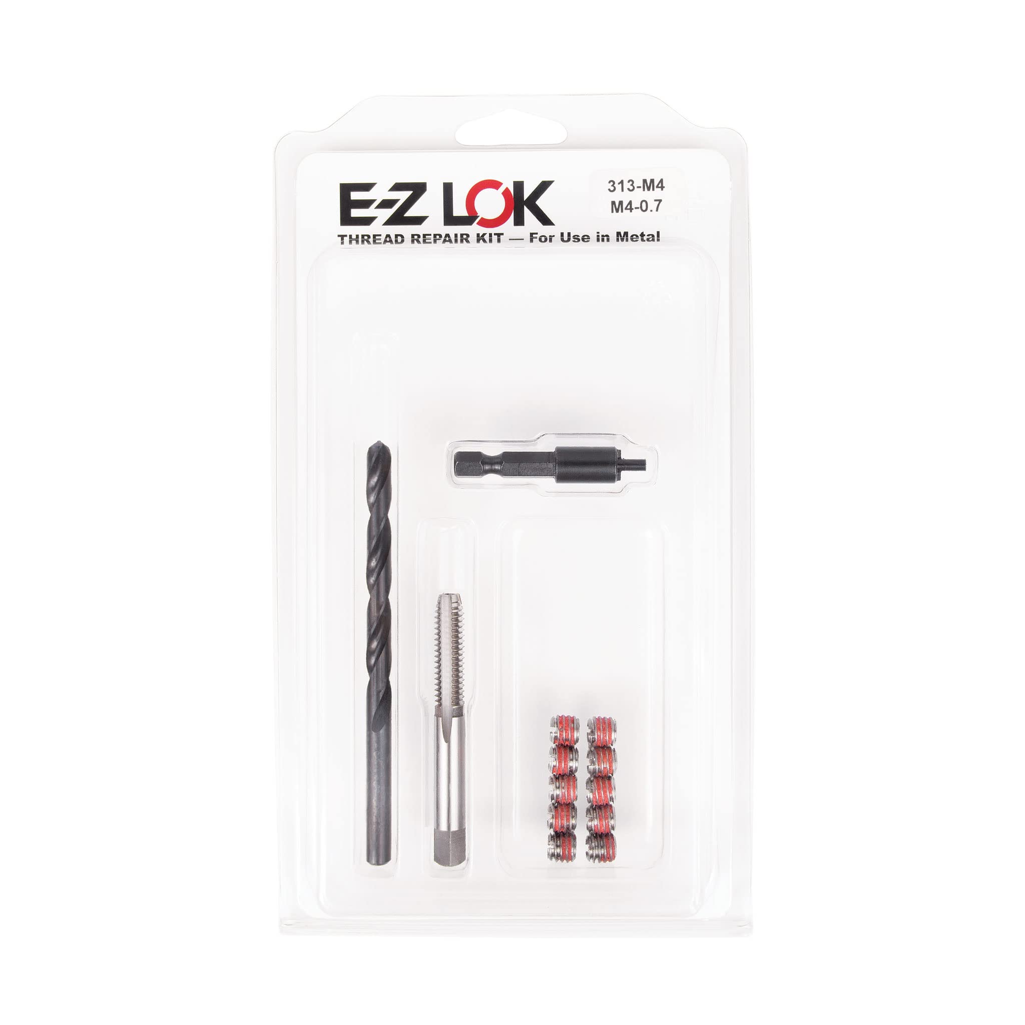 E-Z LOK Metal Thread Repair Kit Tool and Stainless Steel Threaded Inserts Thin Wall M4-0.7 x 5/16-24
