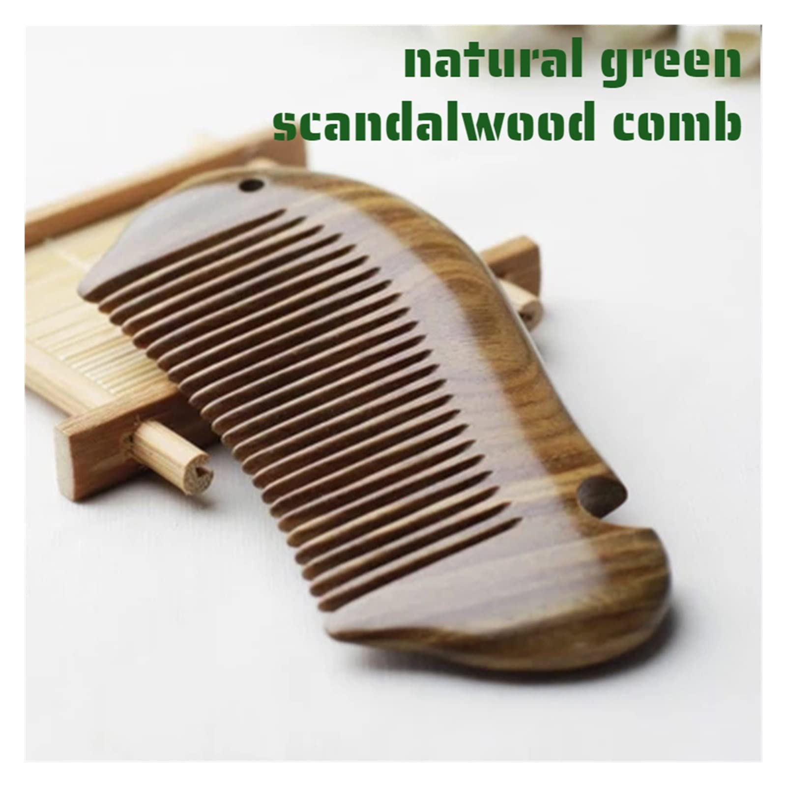 Peine de sándalo Verde de sándalo 13 cm Peine de Pescado soport de sándalo Verde soport de Madera de Madera 13 * 5.7 * 1.3cm (Color : A Black)