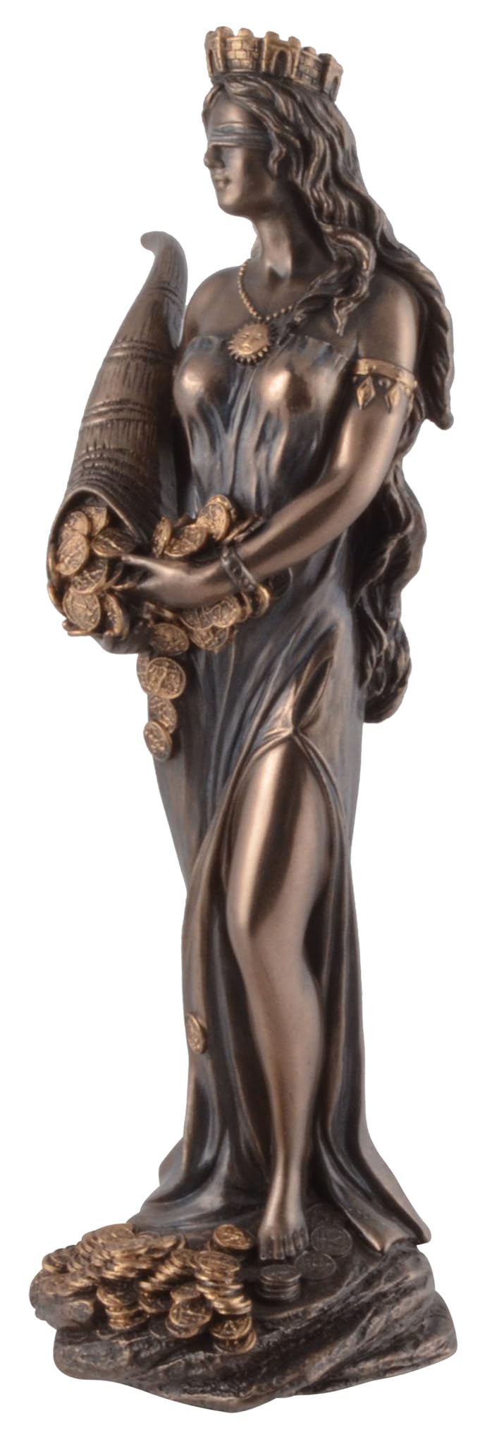 VERONESE Déesse Romaine Fortuna 19 cm Bronze Figure Jeu de Hasard