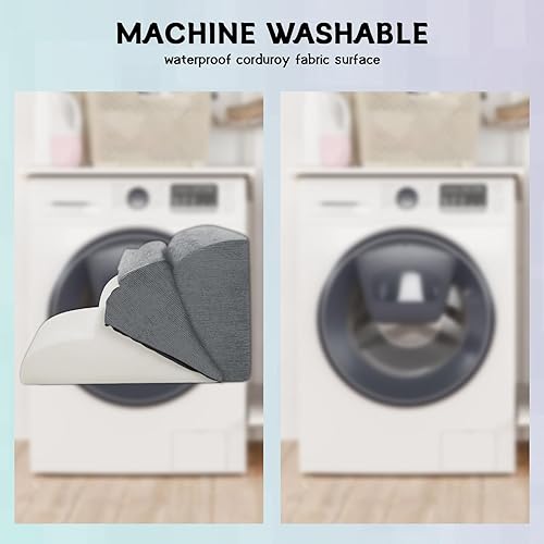 Miniatura 7 de Escaleras para perros y escalones para camas altas, 3 escalones de espuma de alta densidad, rampa impermeable para perros y gatos pequeños,