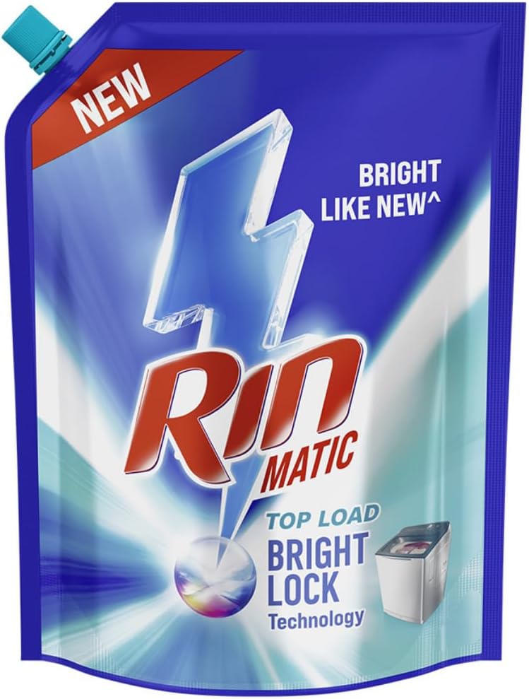Matic Liquid Detergent, 2Kg, for Dazzling Brightness, with Bright Lock Technology, Long-Lasting Fragrance, for Top Load Washing Machines