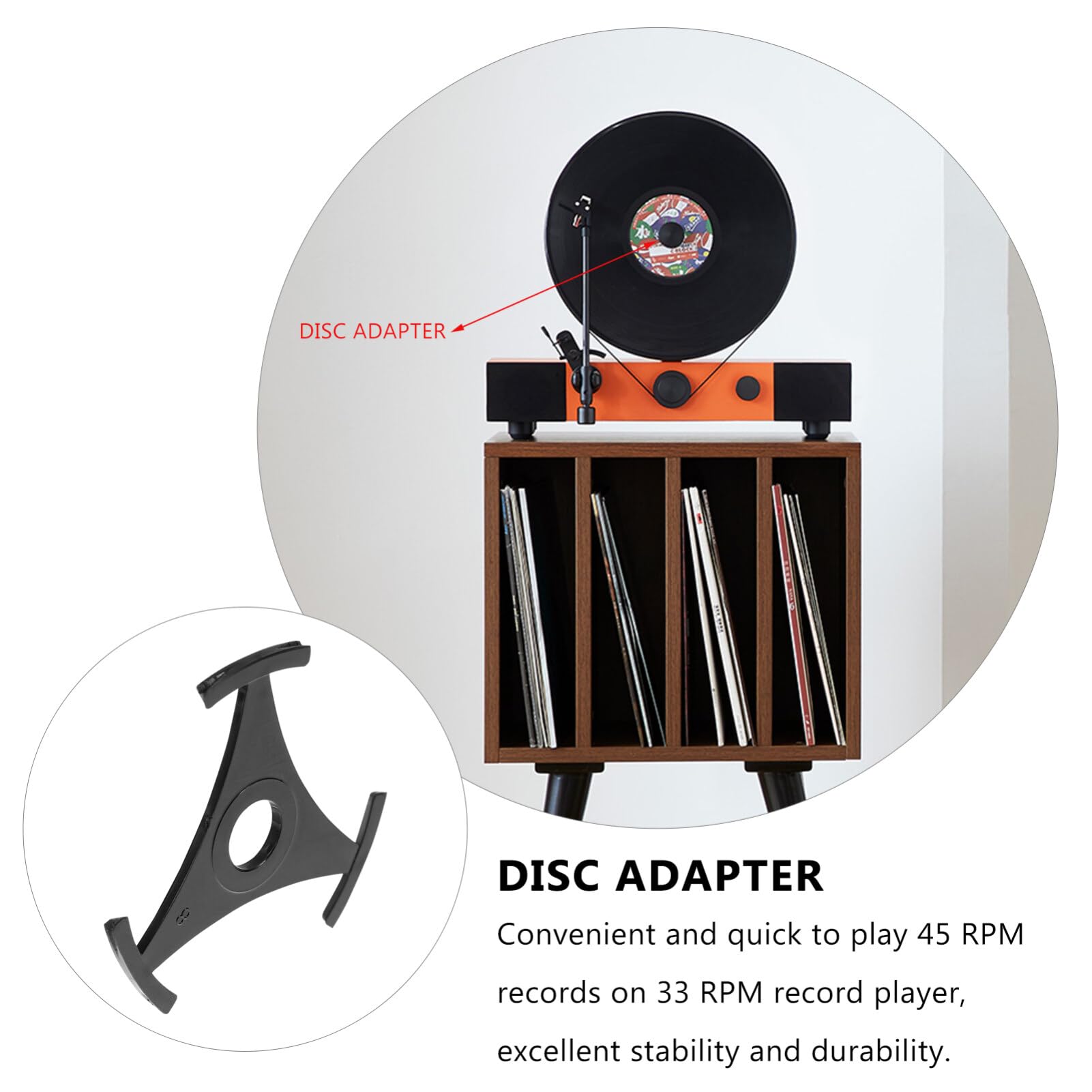 Hemobllo 4Pcs Adattatore Di Registrazione 45 Adattatore Di Registrazione Adattatore Per Dischi In Vinile Giri/Min Adattatore Giradischi Rotondo Convertitore Giradischi Adattatore Di