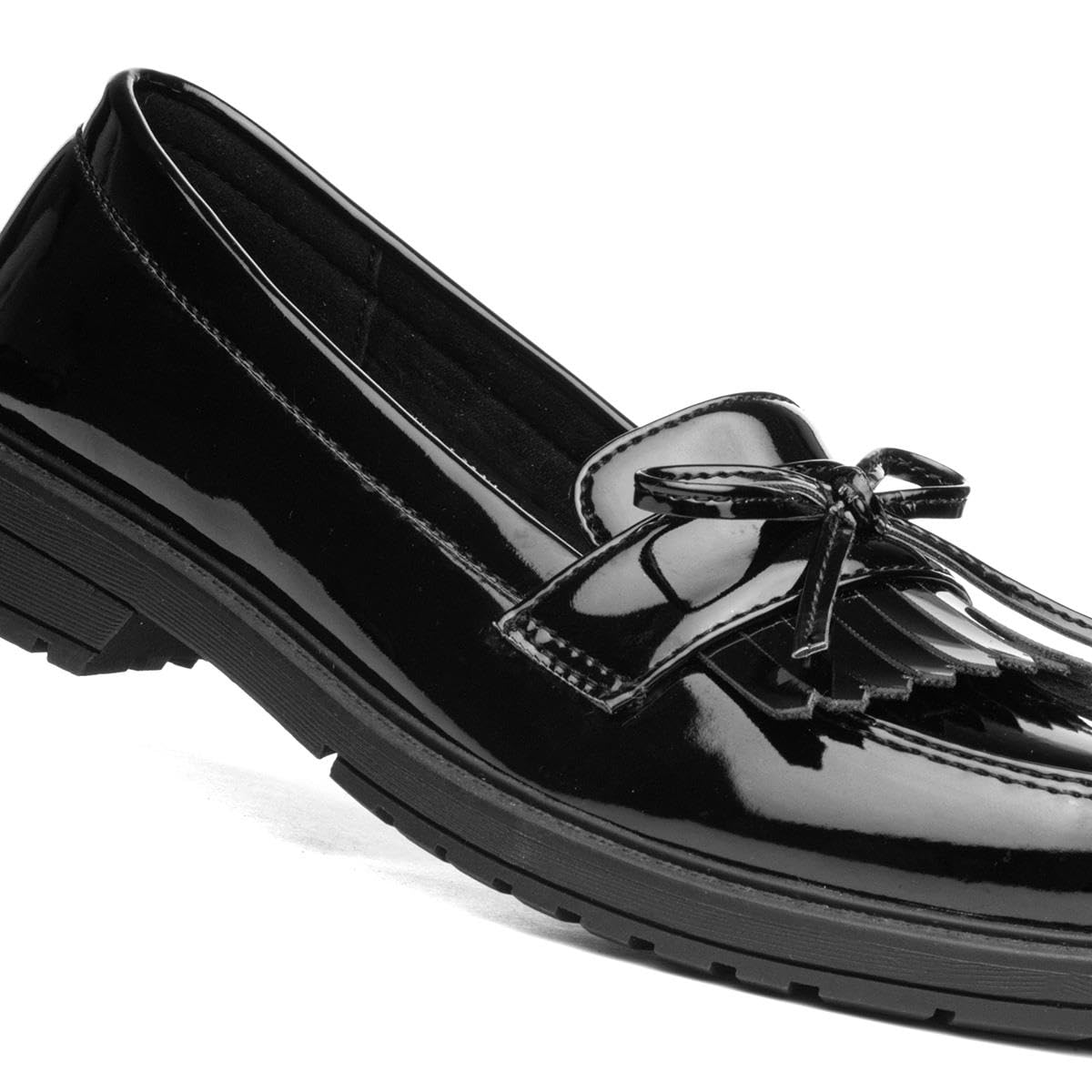 Lilley Girls Black Patent Bow Loafer Shoe — view 6