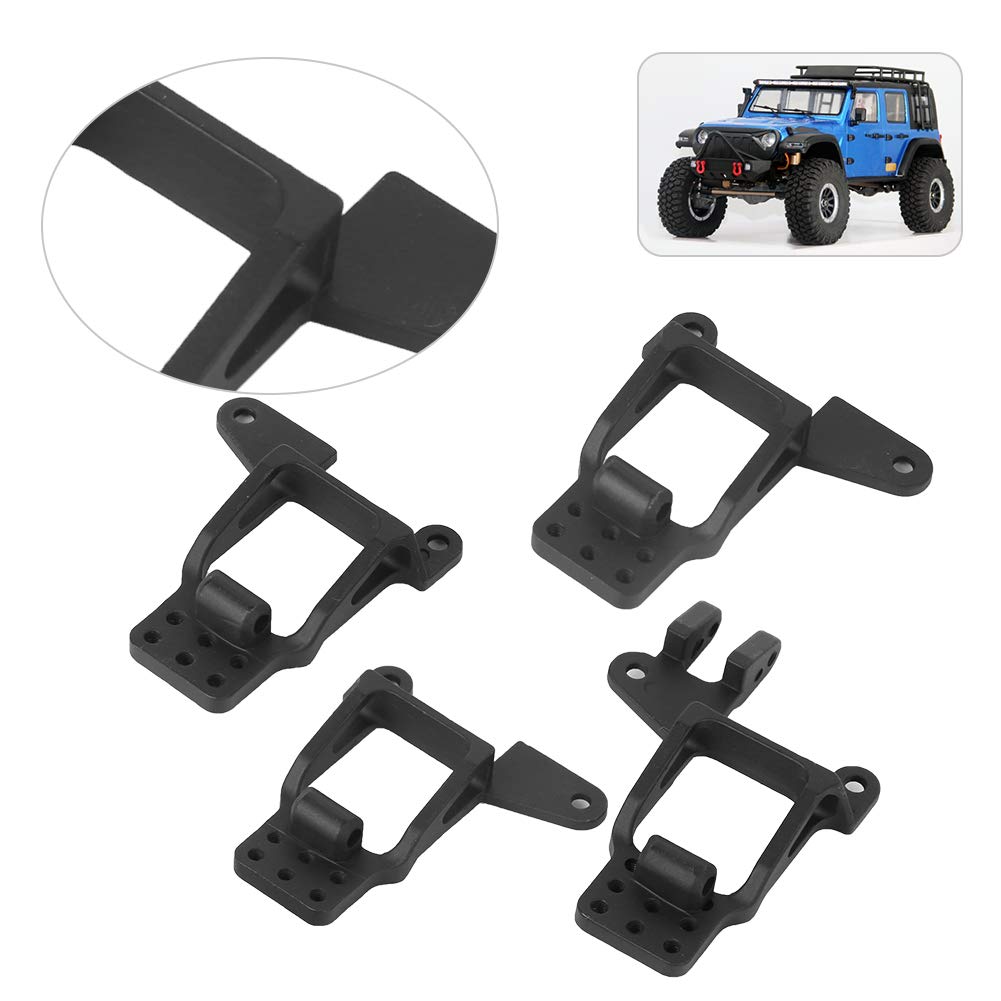Support de choc RC en alliage d'aluminium, amortisseurs avant et arrière réglables, supports de tours d'amortisseurs pour voiture Traxxas TRX4 RC 1/10, 4 pièces, noir ou argent (Noire)