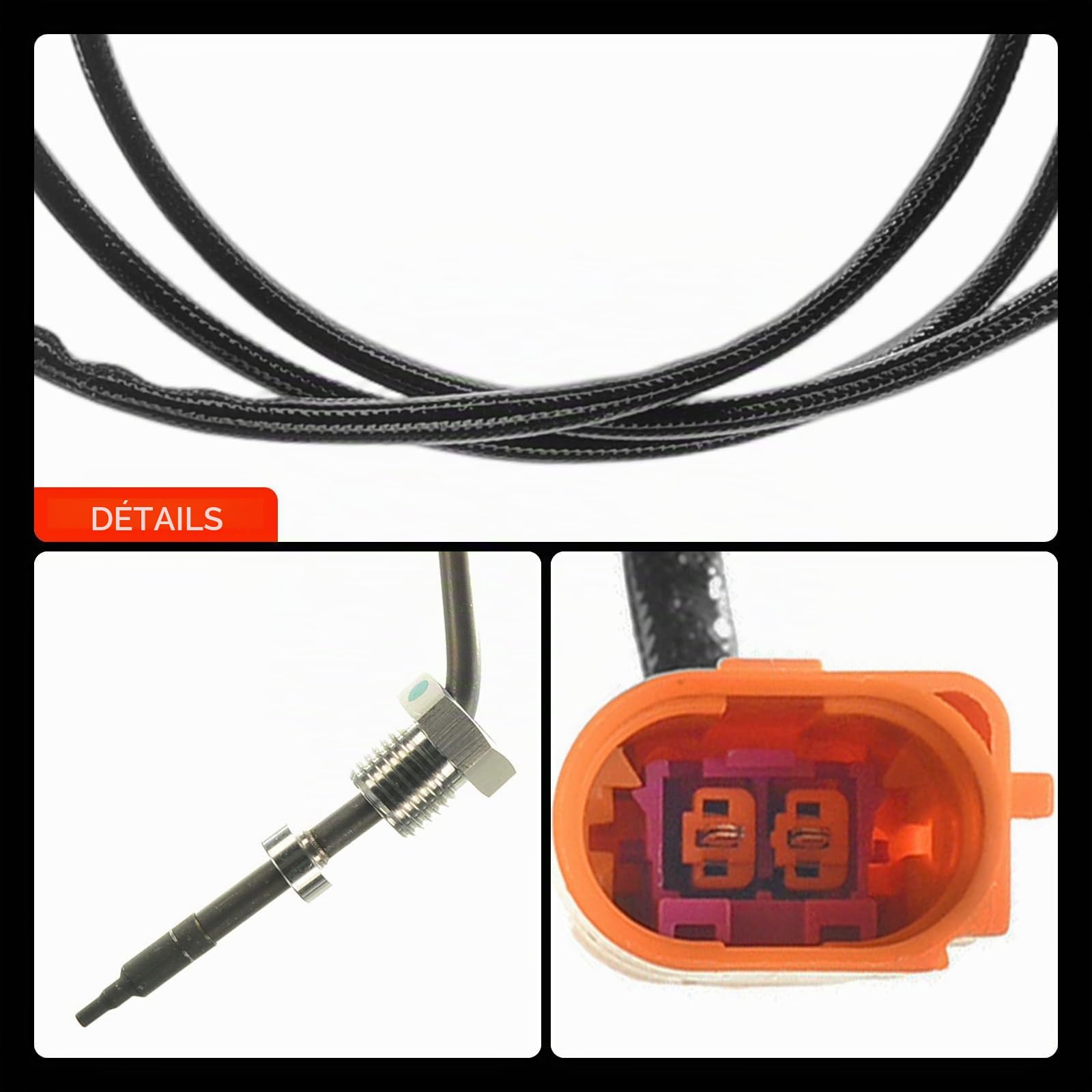 Frankberg Capteur de température des gaz d'échappement 03L906088CH | Compatible avec: A1 Sportback 8XA 8XF, Ibiza IV Sportcoupe 6J1 6P5, R.o.o.m.s.t.e.r 5J7, Polo 6C1 6R1, Tolède IV KG3