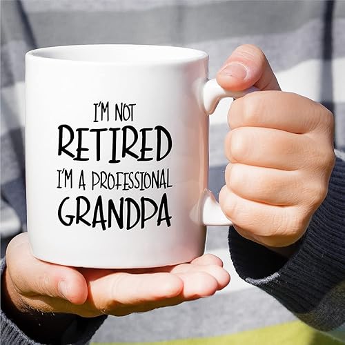 Miniatura 4 de Retreez Taza divertida  I'm Not Retired I'm a Professional Grandpa - Tazas de café de cerámica de 11 onzas  Divertido sarcasmo motivacional regalos