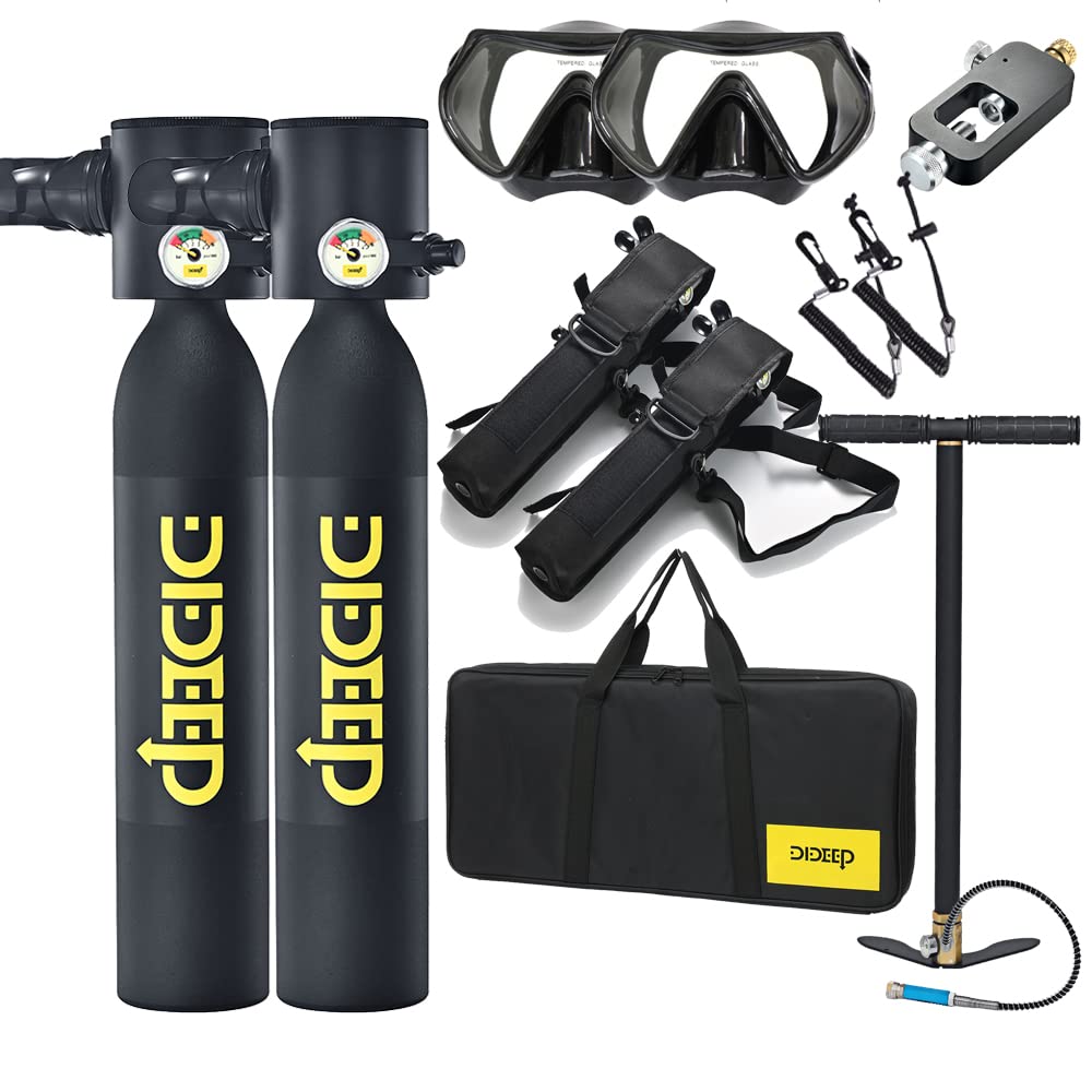 Dive Portable lungswith Dot Certified Reusable Diving Tank Kit 0.5L Capacity Mini Scuba Diving Tanks That Support 5-10 Minutes of Underwater Breathing Dive Portable Lungs for Diving