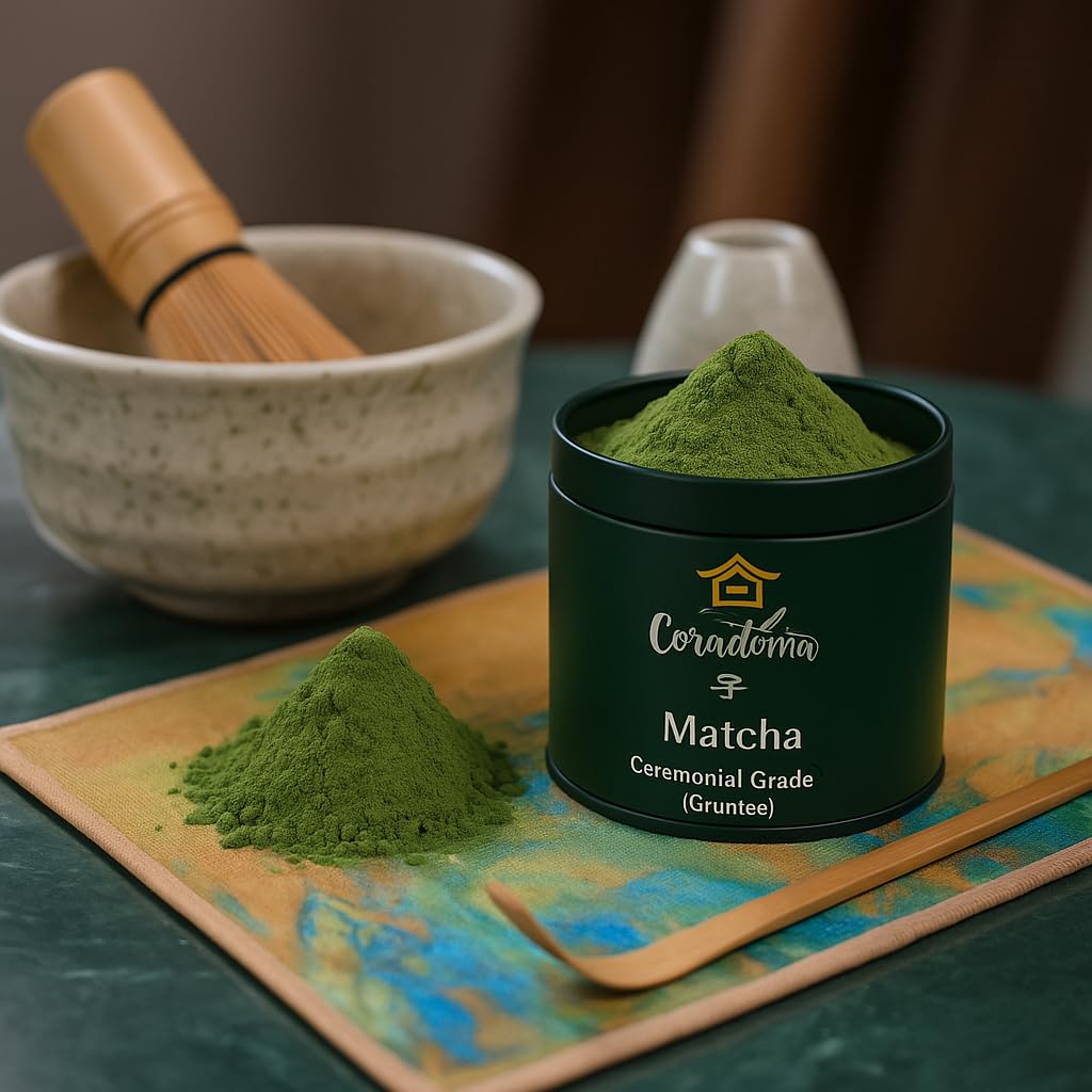 Matcha Ceremonial Grade aus Japan 100g Beutel – 100% Natürliches Matcha Pulver, handgemahlen aus Erster Ernte, Original Japanischer Grüntee – Reine Qualität und Traditionell